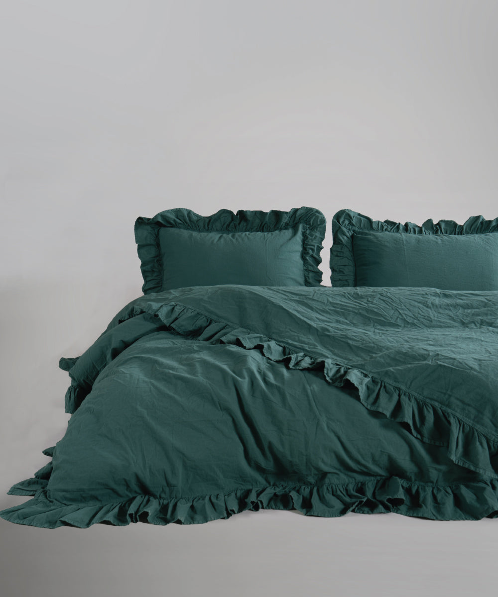 Комплект постільної білизни Stonewashed Exclusive 100% Бавовна-Dark Green