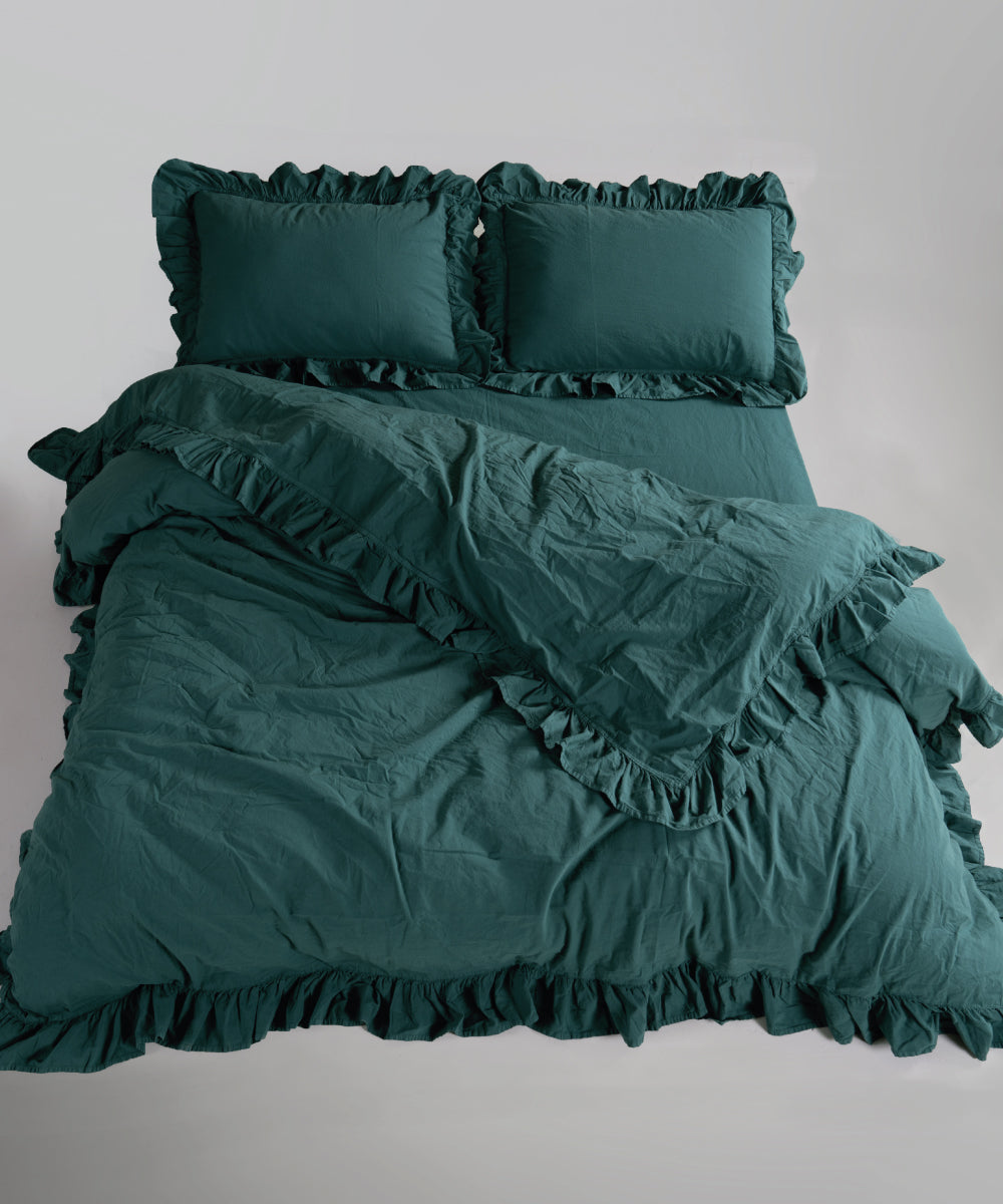 Комплект постільної білизни Stonewashed Exclusive 100% Бавовна-Dark Green