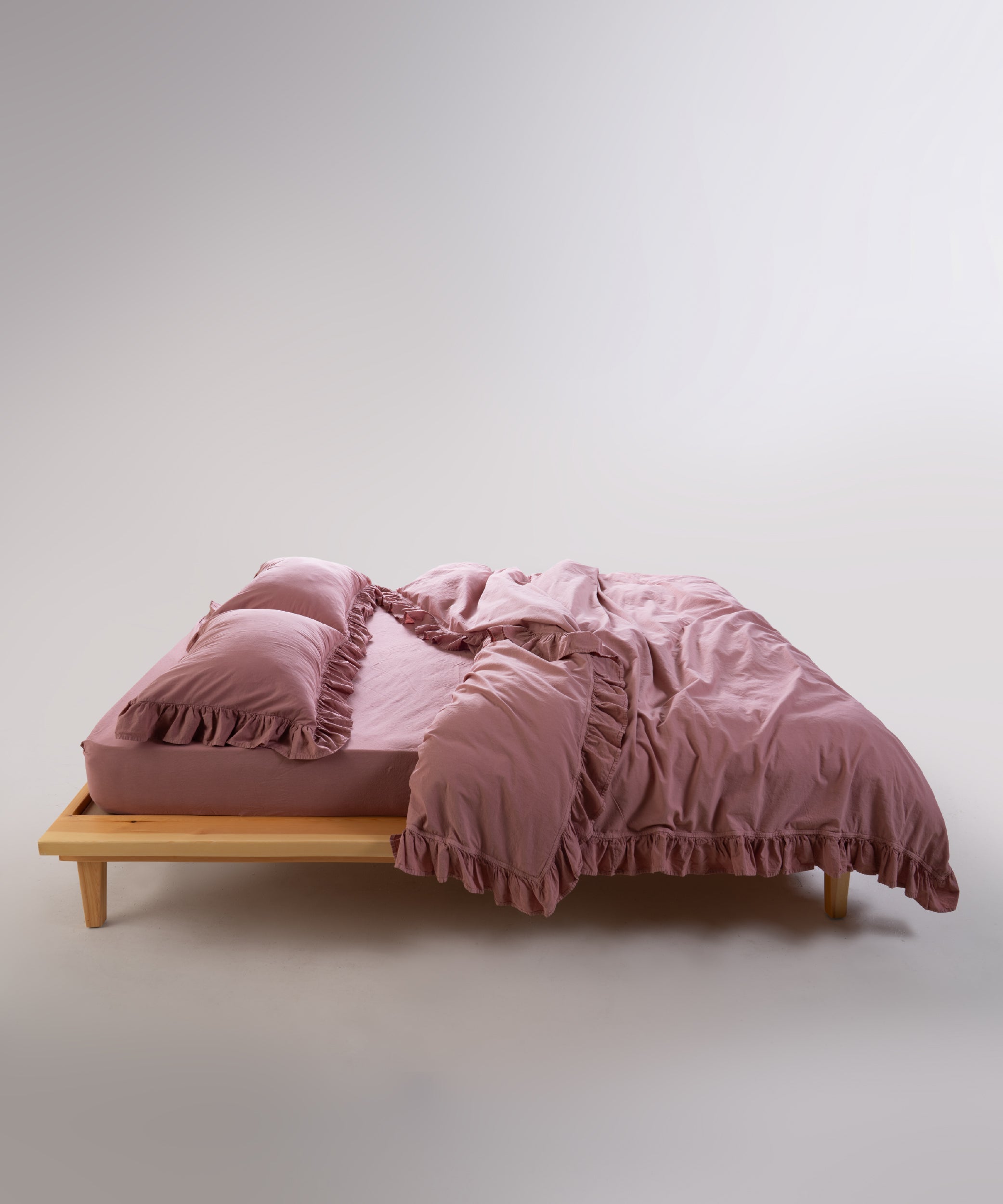 Exclusive Комплект Постільної Білизни З Рюшами З Stonewashed Бавовни 100%, Old Rose