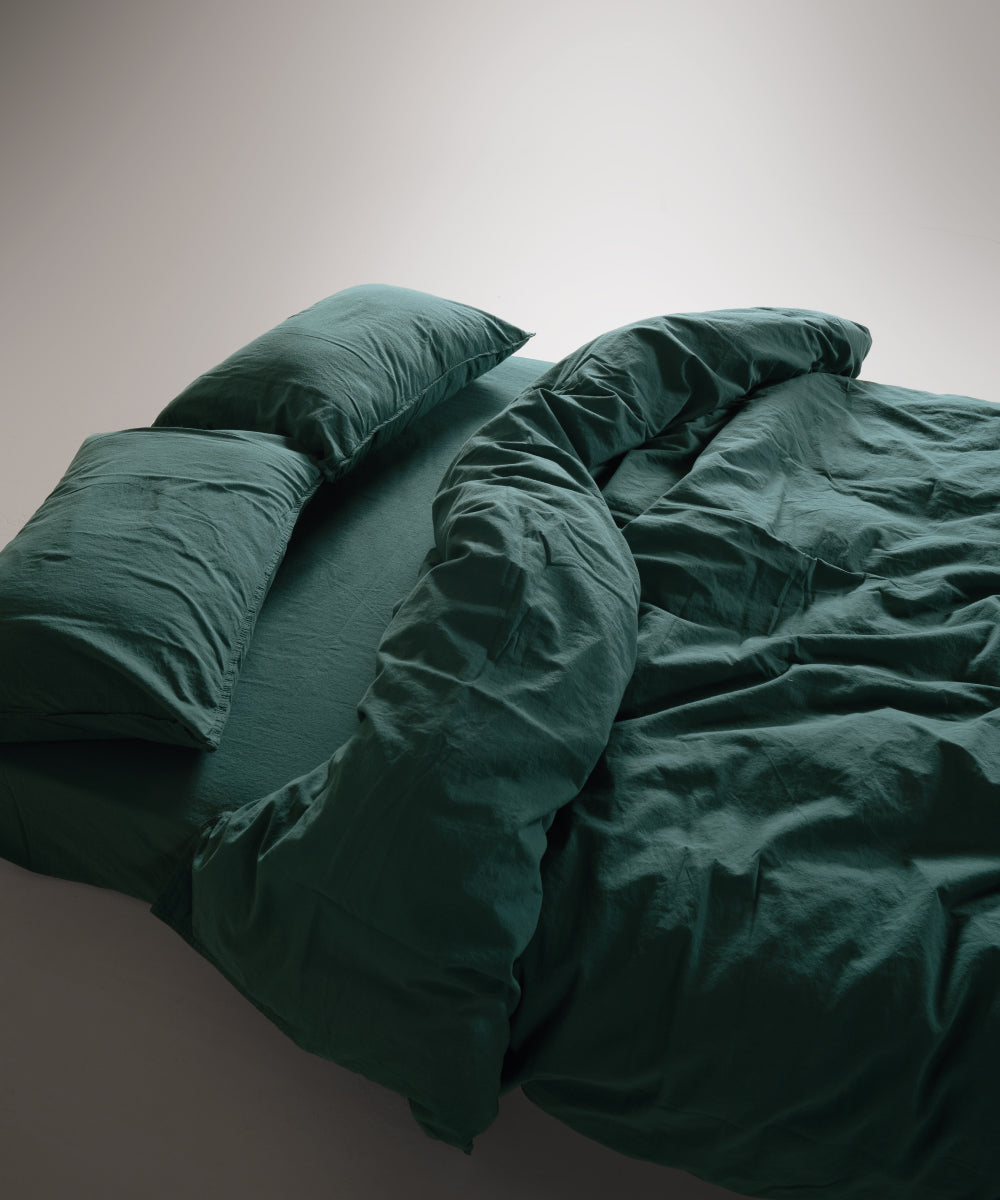 Комплект постільної білизни Stonewashed Standart 100% Бавовна-Dark Green