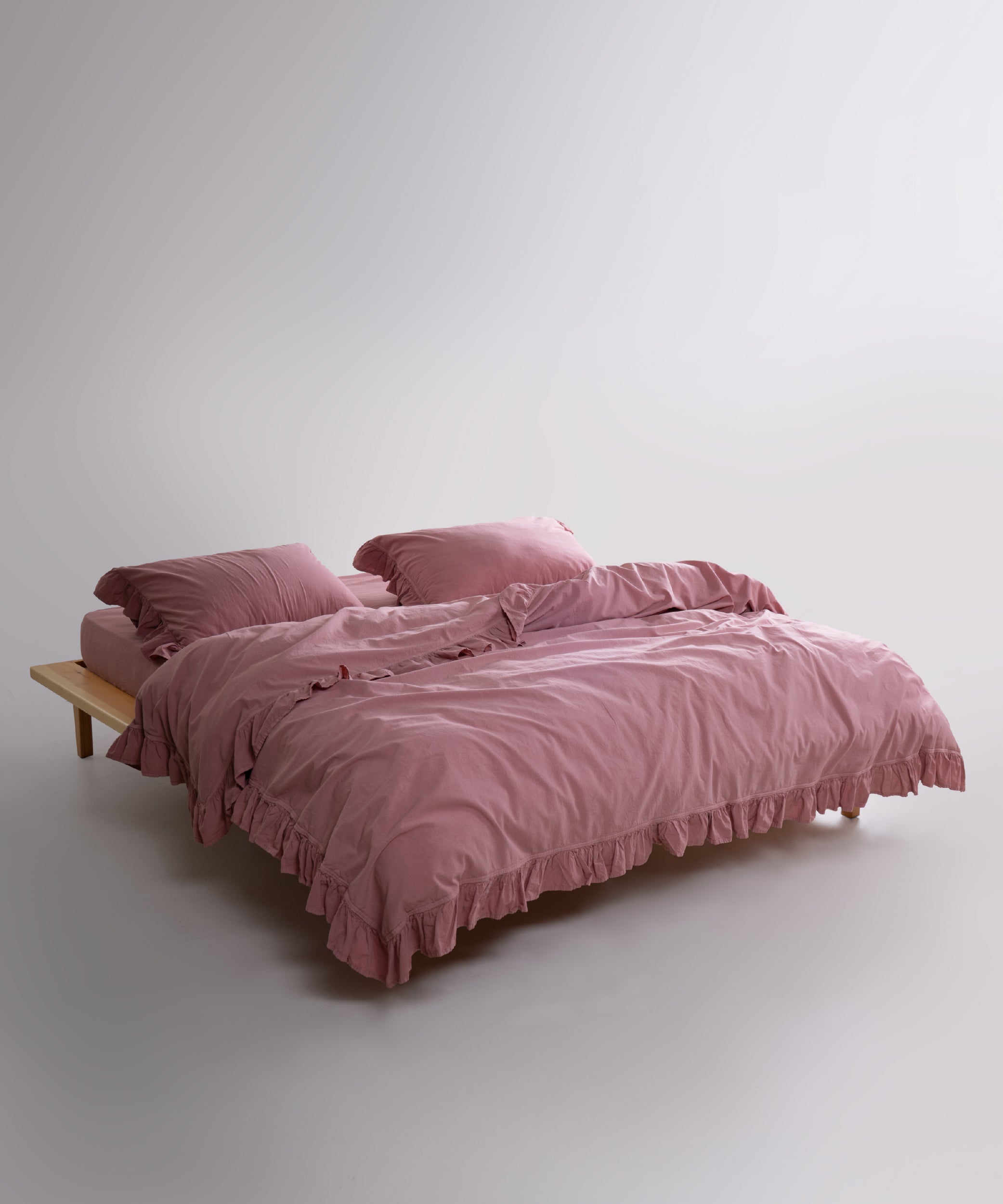 Exclusive Комплект Постільної Білизни З Рюшами З Stonewashed Бавовни 100%, Old Rose