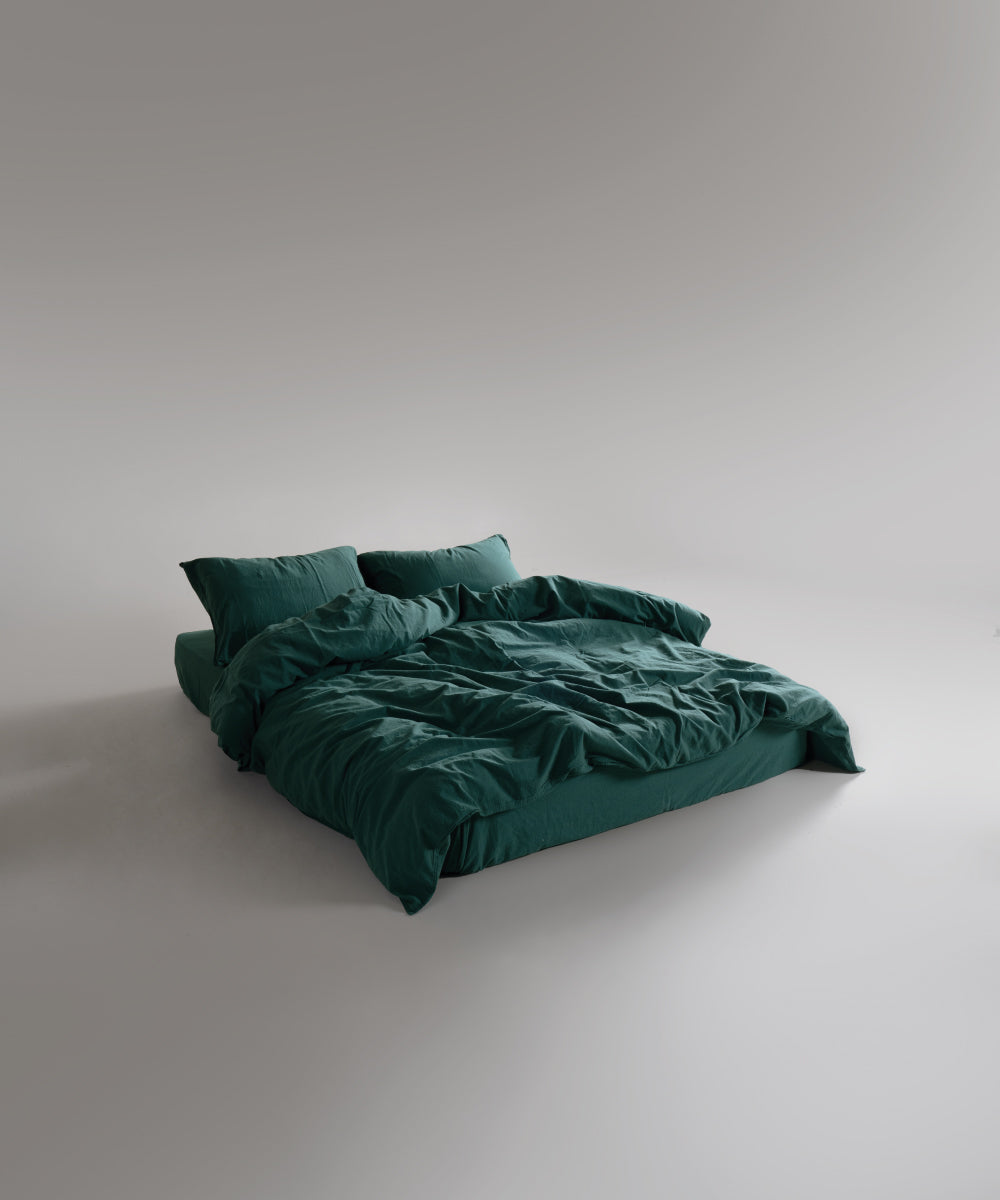 Комплект постільної білизни Stonewashed Standart 100% Бавовна-Dark Green