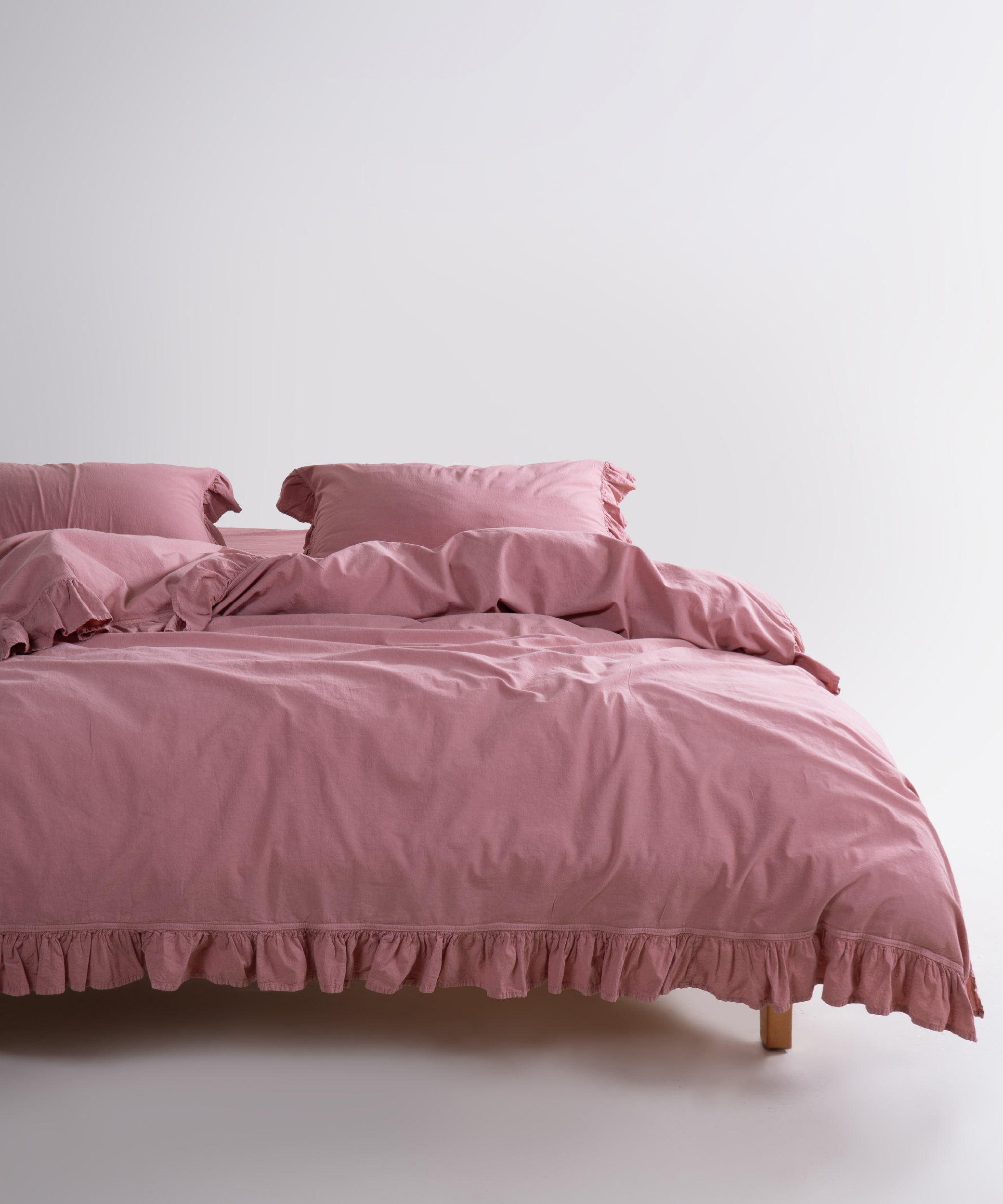 Exclusive Комплект Постільної Білизни З Рюшами З Stonewashed Бавовни 100%, Old Rose