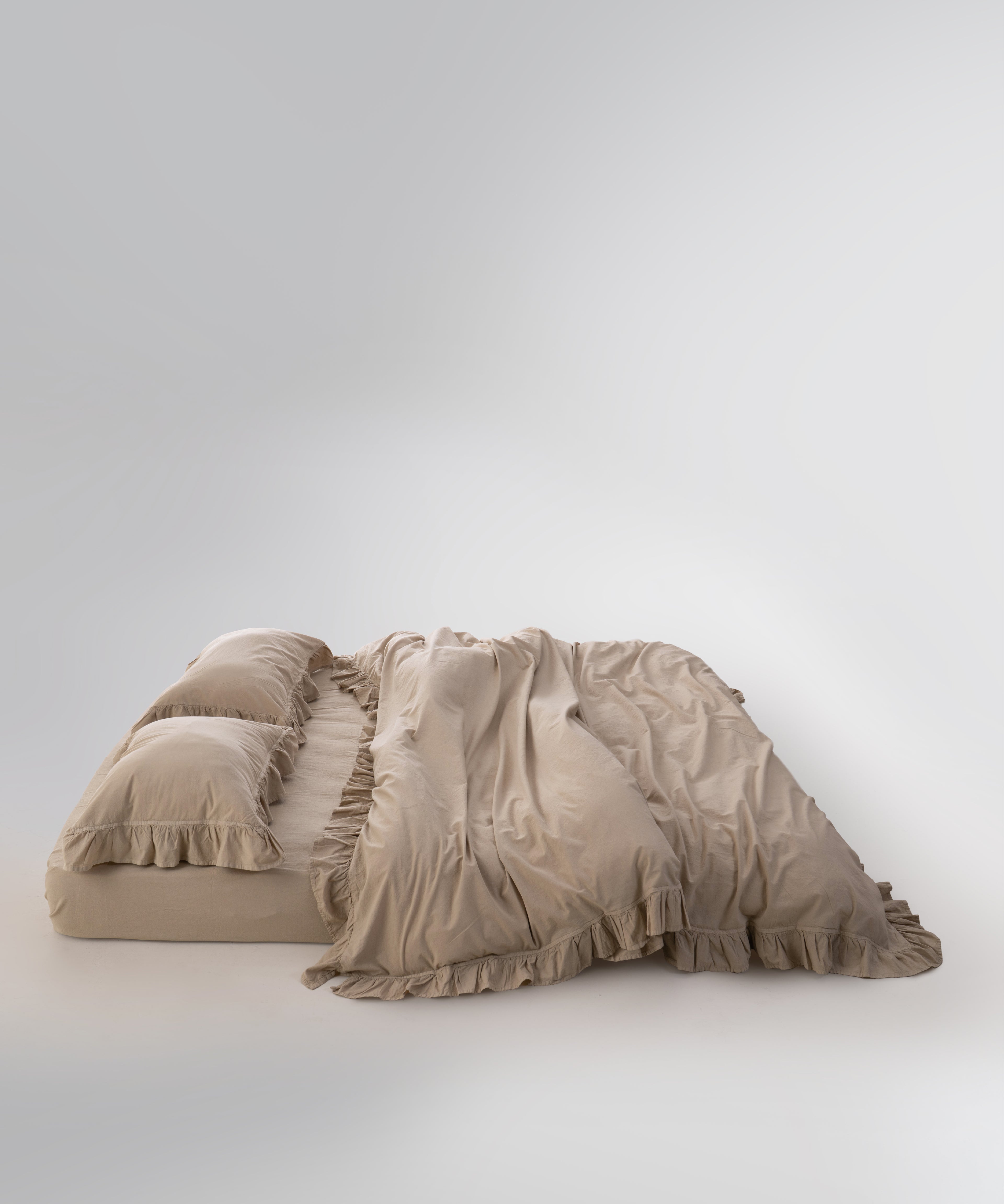 Exclusive Комплект Постільної Білизни З Рюшами З Stonewashed Бавовни 100%, Oxfordtan