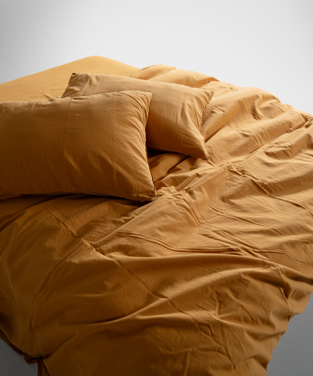 Комплект постільної білизни Stonewashed Standart 100% Бавовна-Mustard