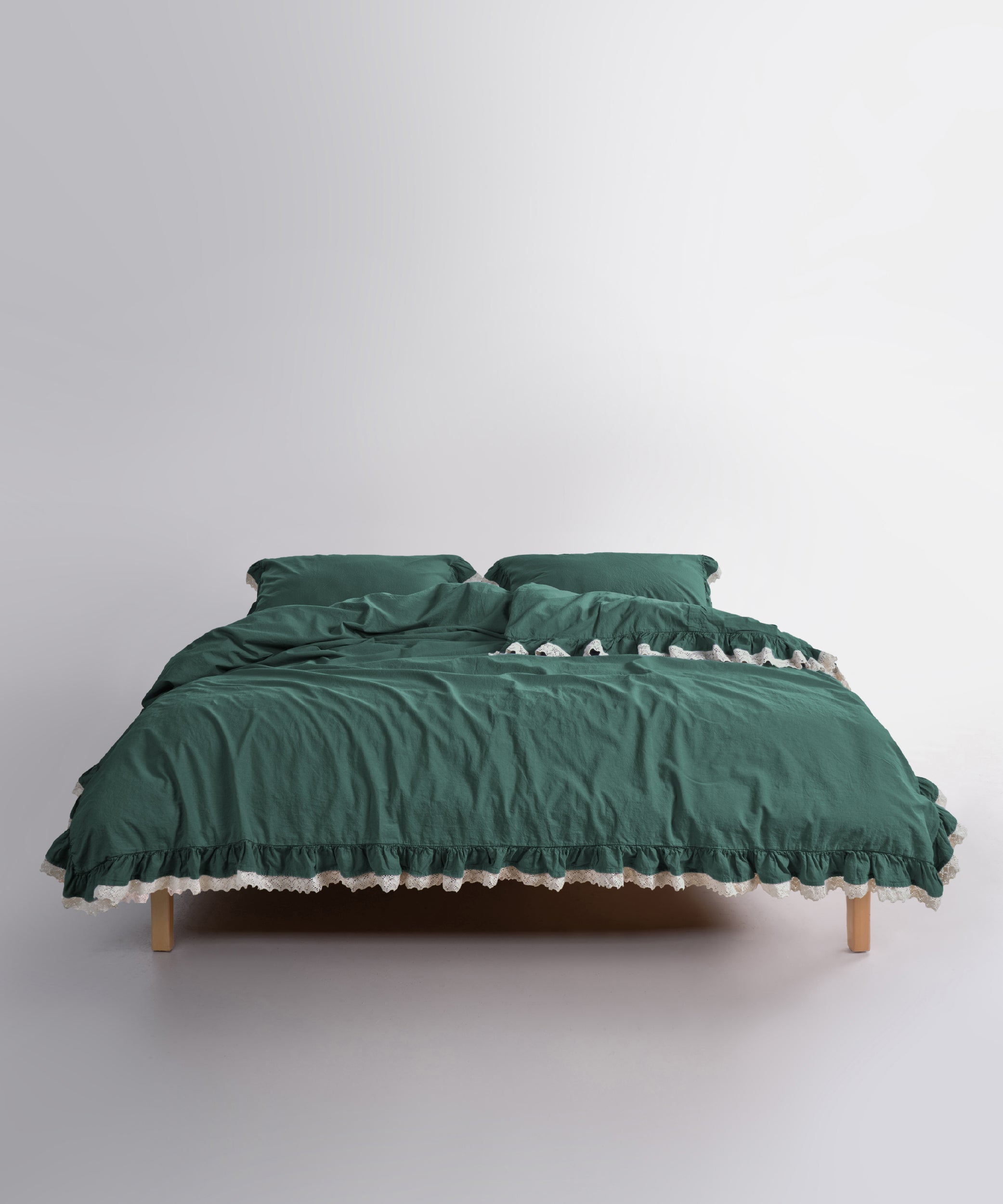 Hlybokyi temno-zelenyi vidtinok Dark Green u komplekti z 100% bavovny stonewashed