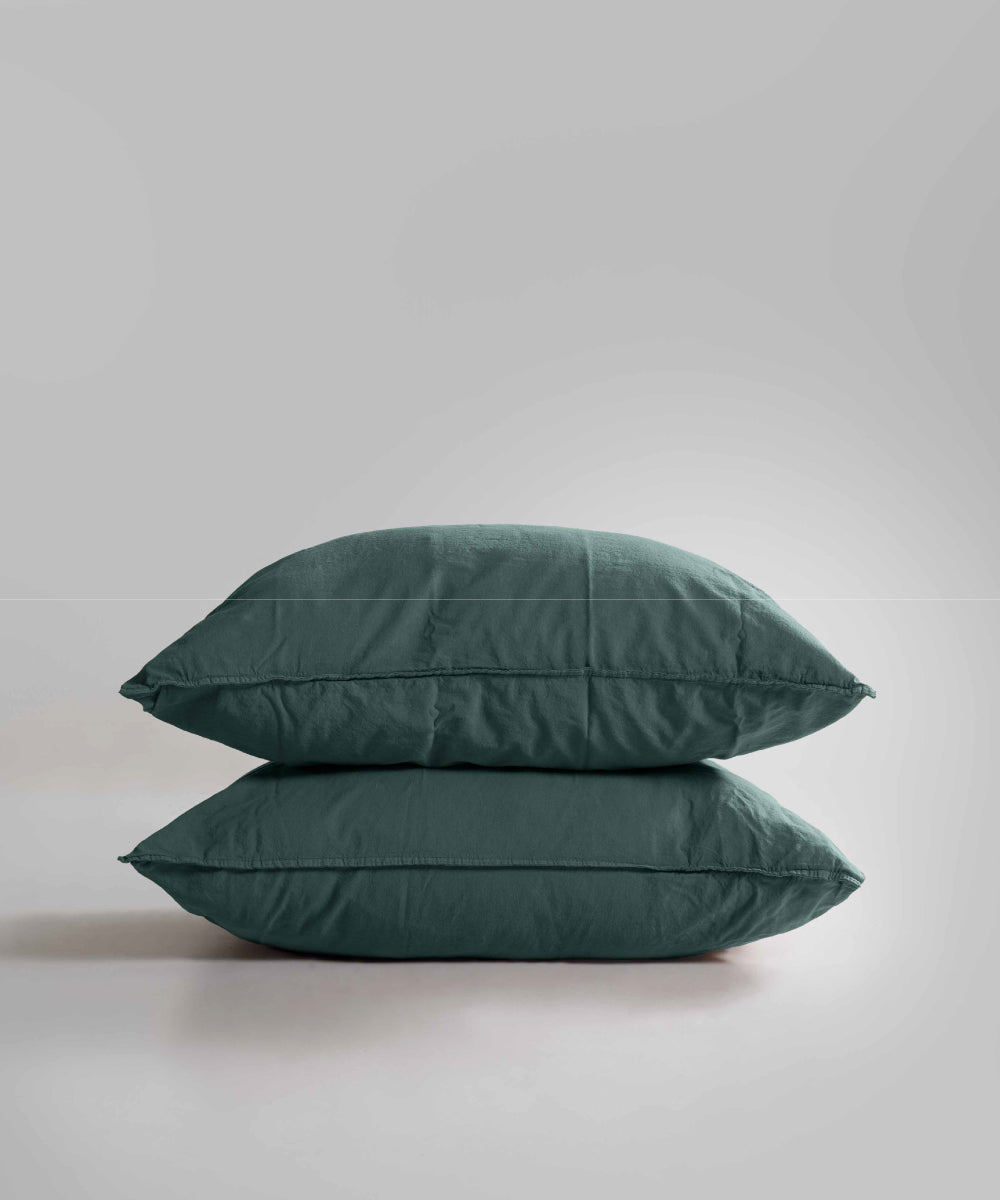 Наволочки Stonewashed Standart 100% Бавовна - Dark Green