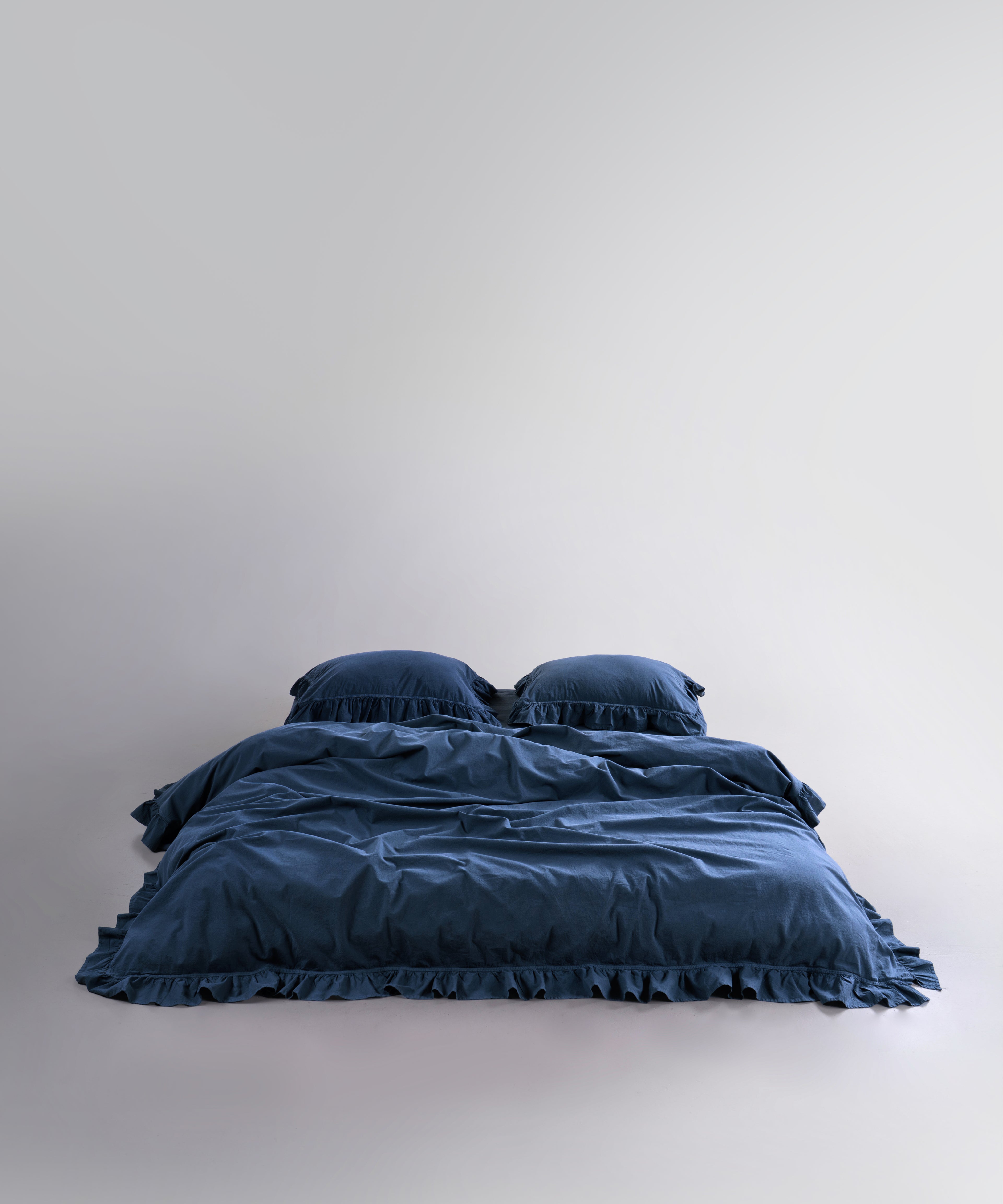 Exclusive Комплект Постільної Білизни З Рюшами З Stonewashed Бавовни 100%, Dress Blue