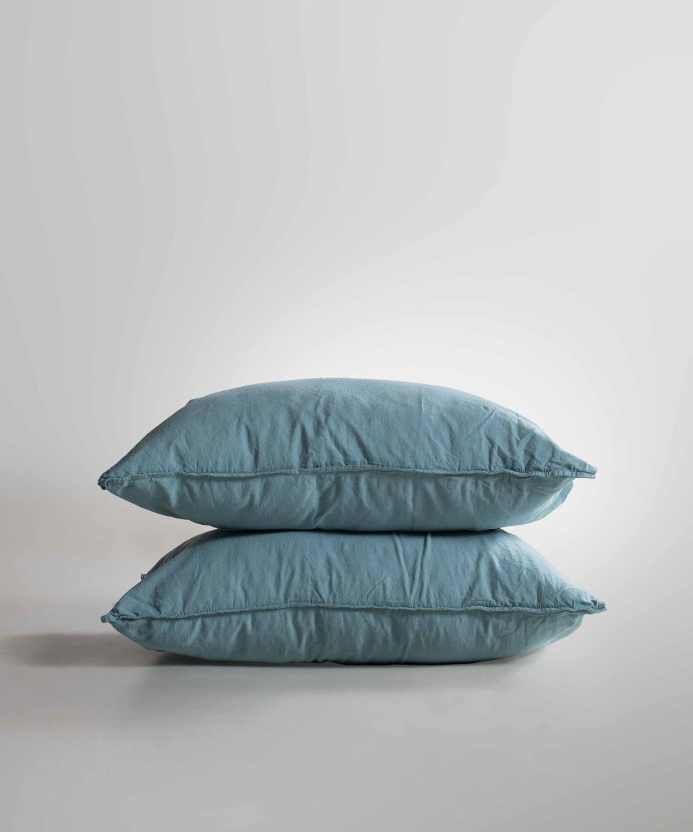 Наволочки Stonewashed Standart 100% Бавовна - Mineral Blue