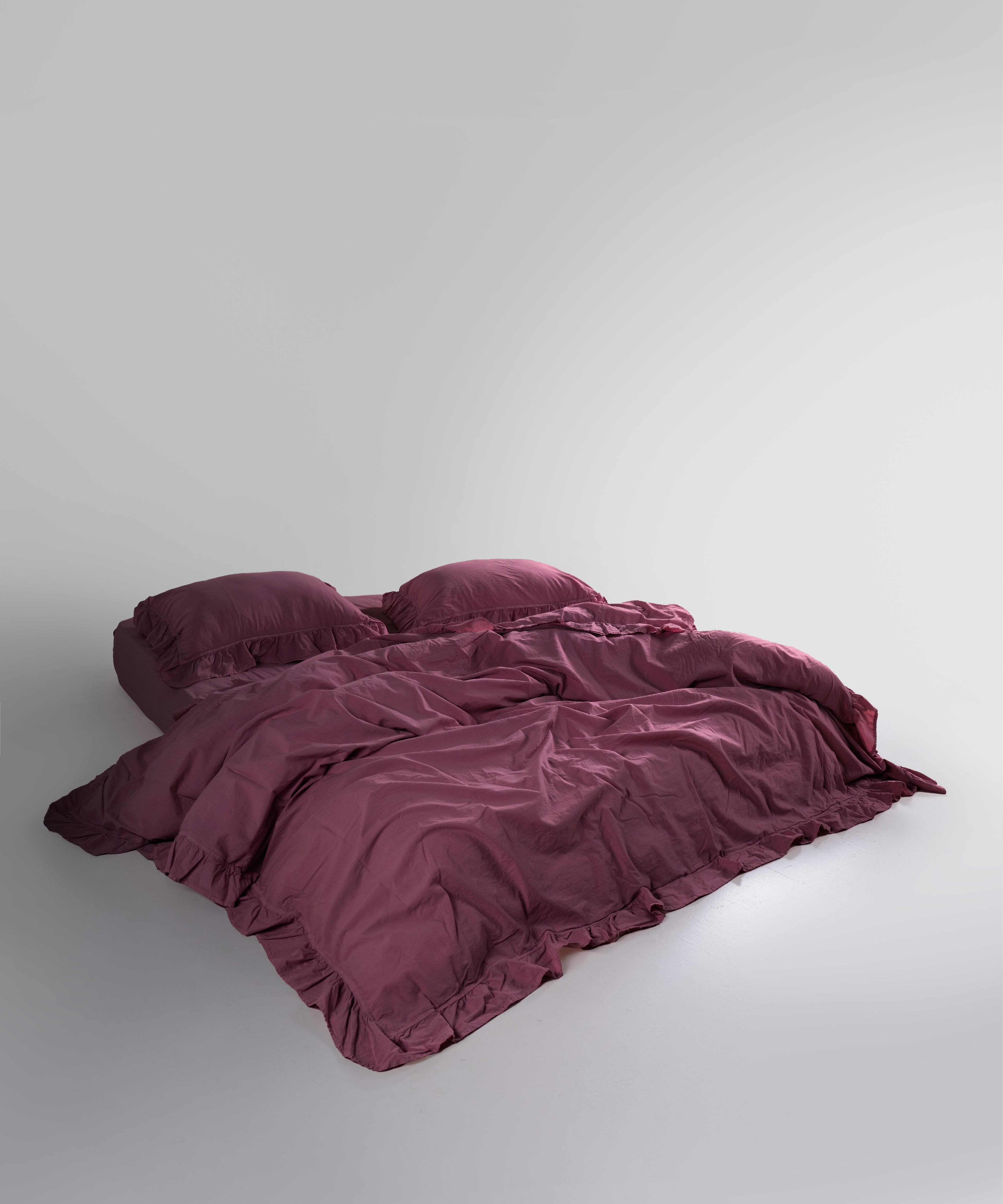 Exclusive Комплект Постільної Білизни З Рюшами З Stonewashed Бавовни 100%, Raspberry