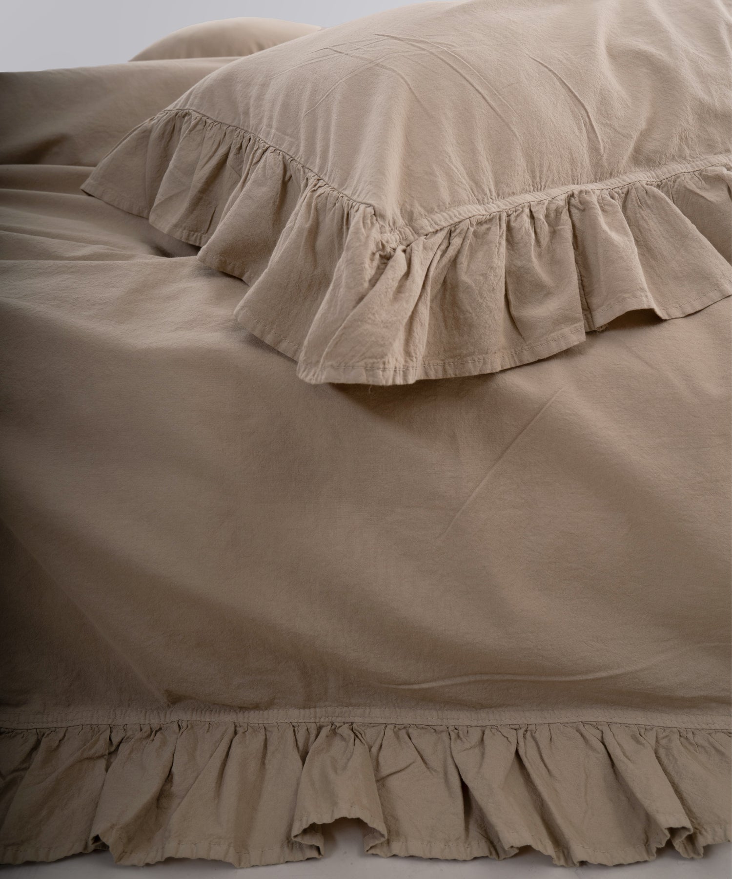 Exclusive Комплект Постільної Білизни З Рюшами З Stonewashed Бавовни 100%, Oxfordtan
