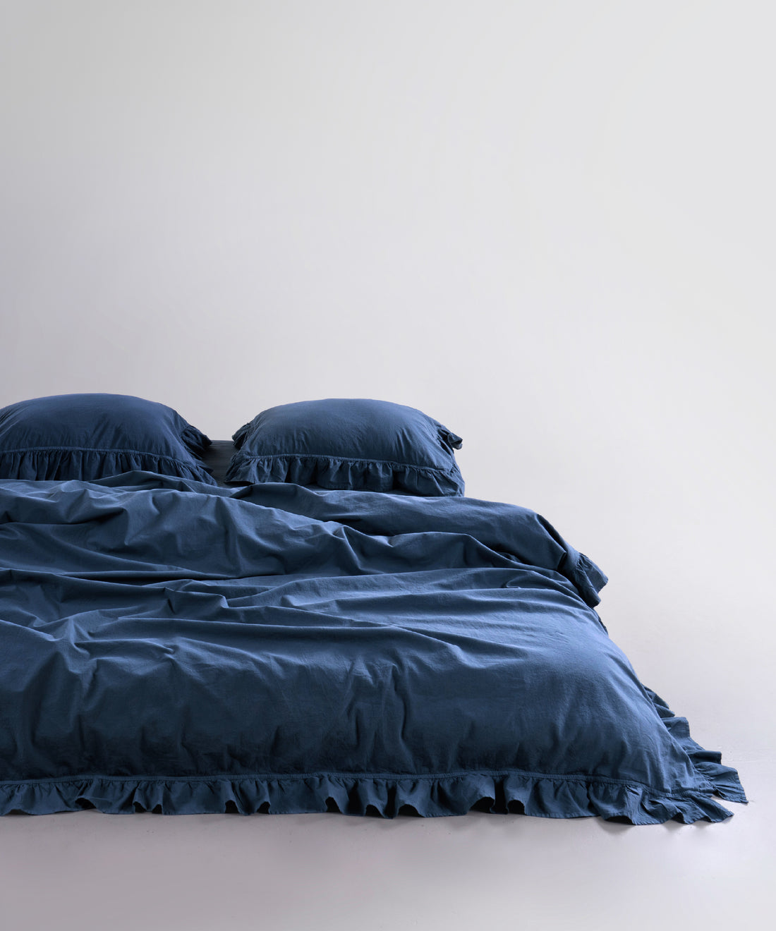 Exclusive Комплект Постільної Білизни З Рюшами З Stonewashed Бавовни 100%, Dress Blue