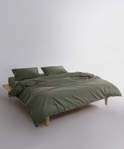 Оливкова підковдра 200x220 з натуральної бавовни stonewash Capulet Olive