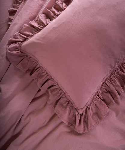 Exclusive Комплект Постільної Білизни З Рюшами З Stonewashed Бавовни 100%, Old Rose