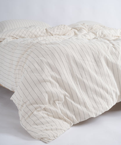 Комплект постільної білизни Pure Cotton 100% бавовна Garment Washed – кремовий з чорними смужками