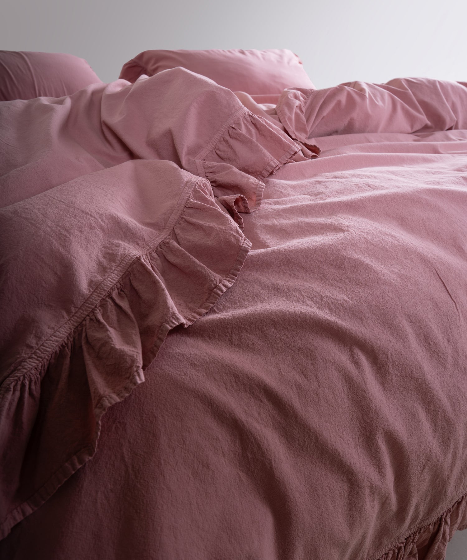 Exclusive Комплект Постільної Білизни З Рюшами З Stonewashed Бавовни 100%, Old Rose