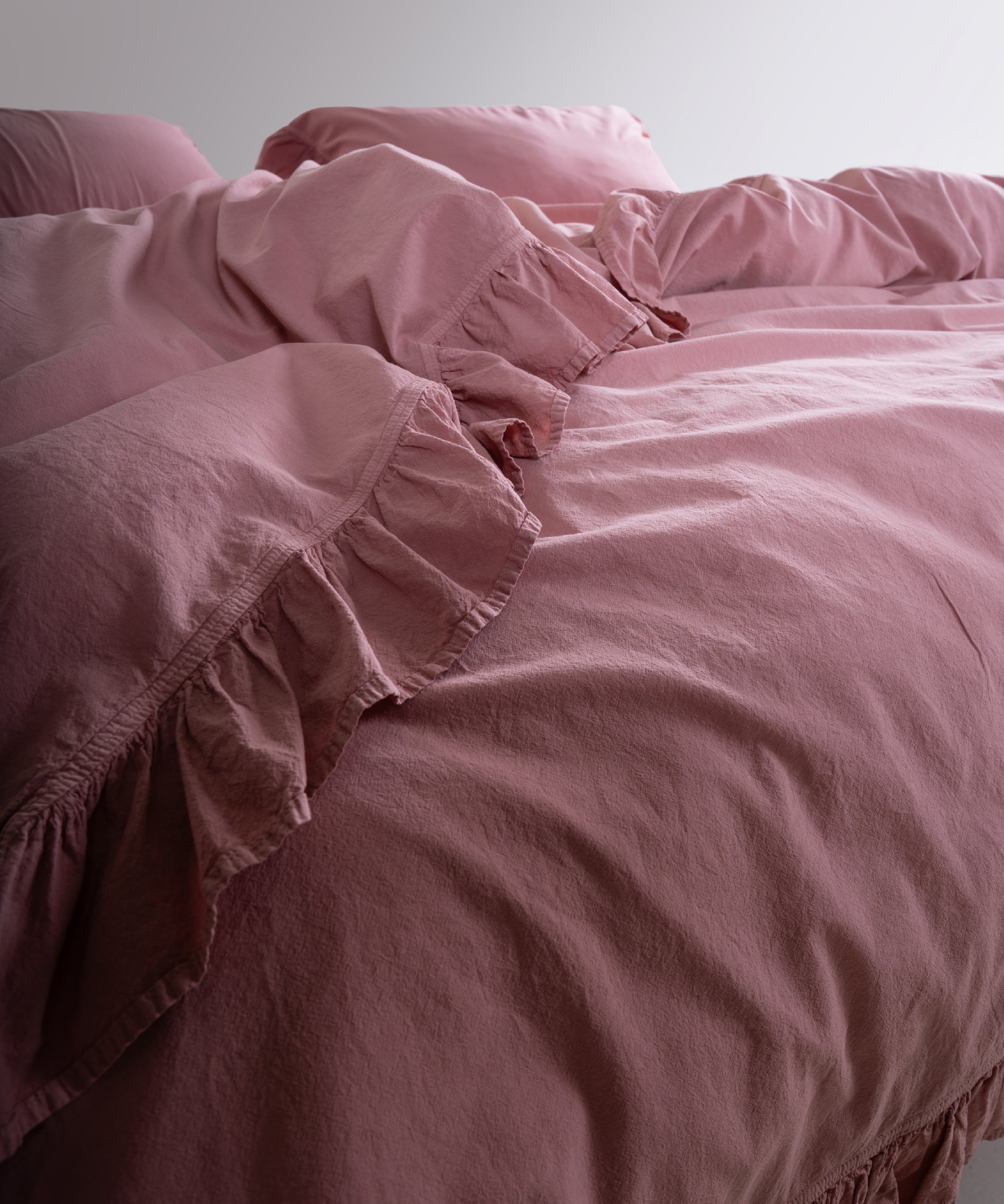 Exclusive Комплект Постільної Білизни З Рюшами З Stonewashed Бавовни 100%, Old Rose