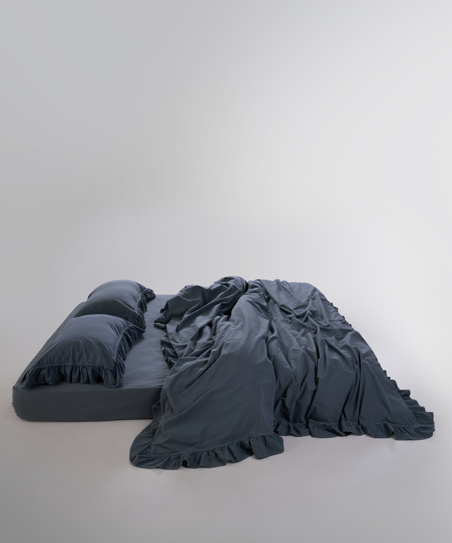 Exclusive Комплект Постільної Білизни З Рюшами З Stonewashed Бавовни 100%, Natural Grey