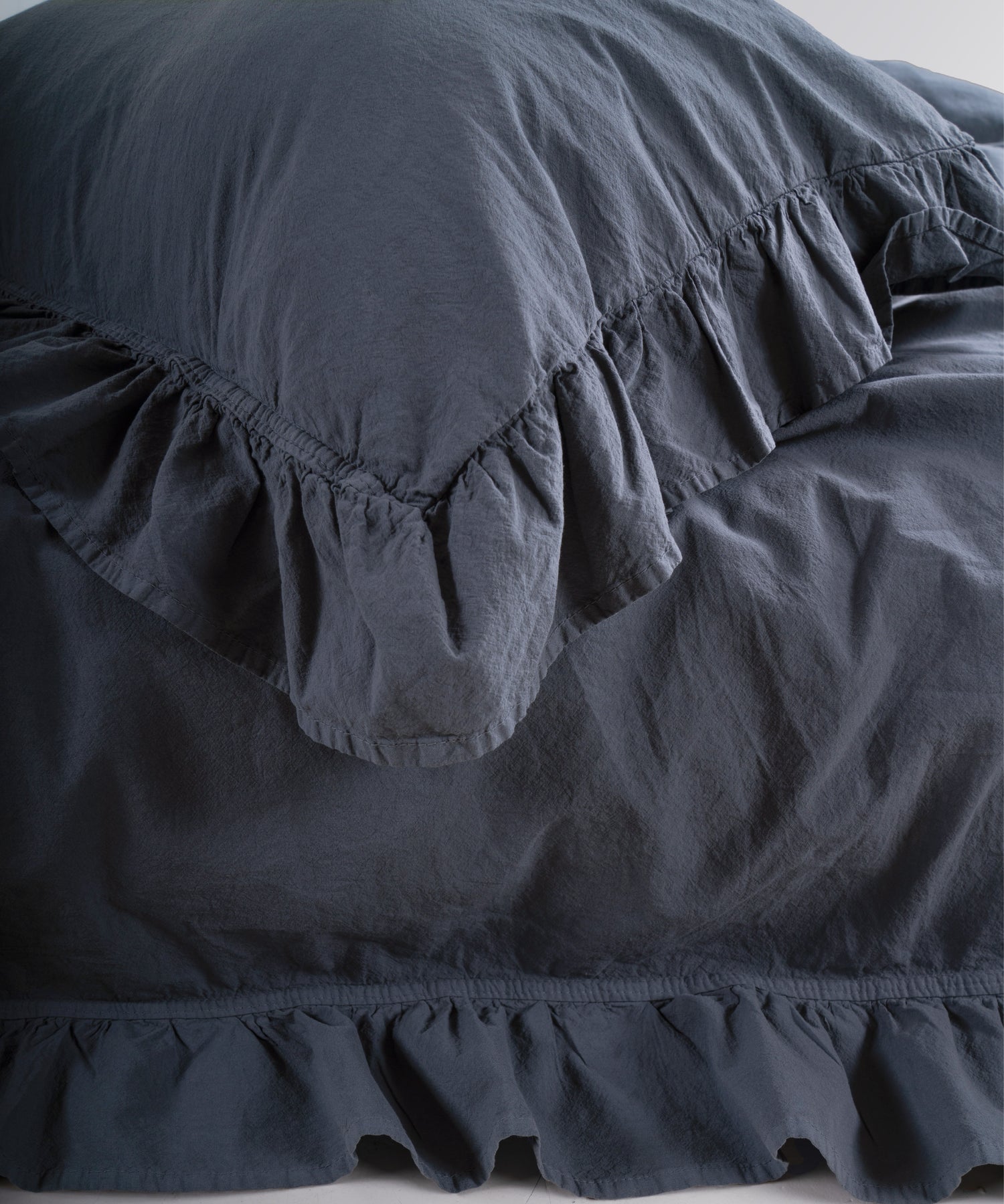 Exclusive Комплект Постільної Білизни З Рюшами З Stonewashed Бавовни 100%, Natural Grey