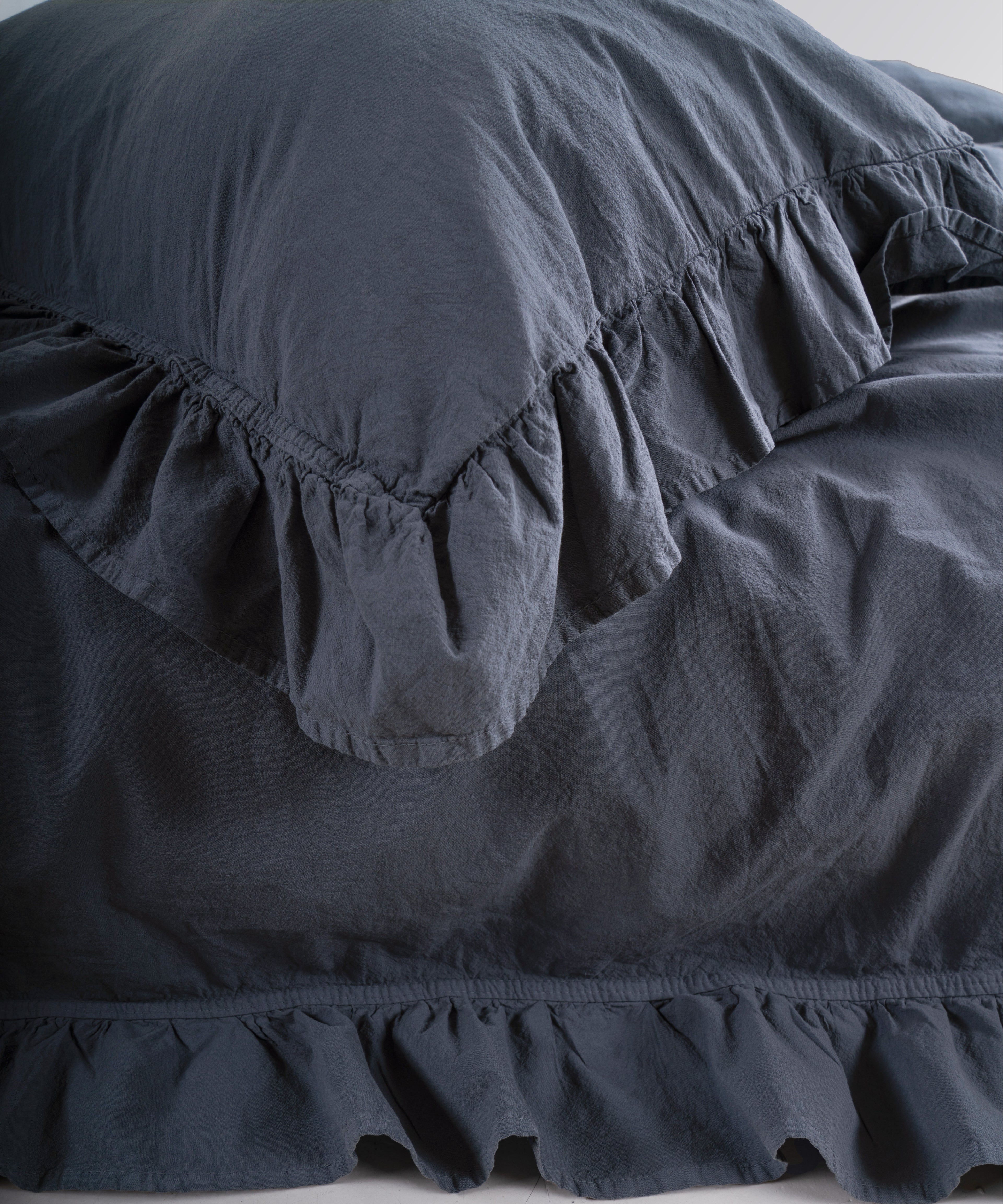 Exclusive Комплект Постільної Білизни З Рюшами З Stonewashed Бавовни 100%, Natural Grey