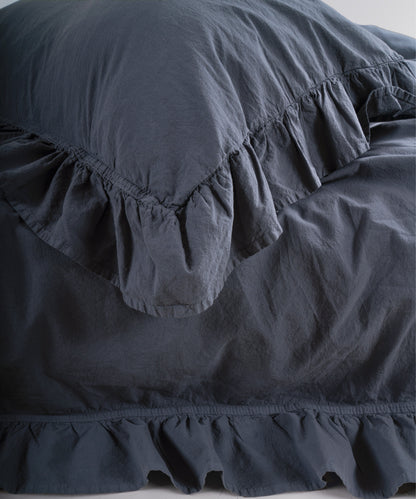 Exclusive Комплект Постільної Білизни З Рюшами З Stonewashed Бавовни 100%, Natural Grey