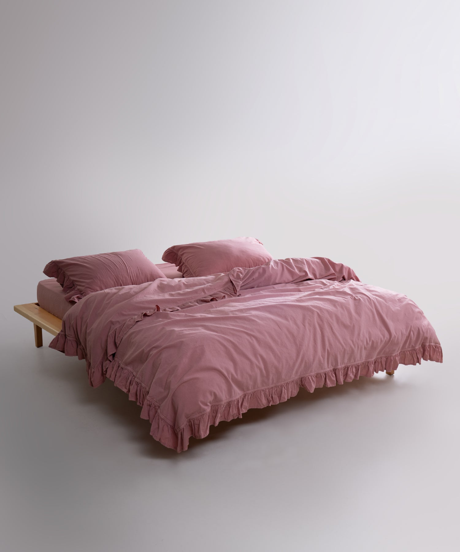 Exclusive Комплект Постільної Білизни З Рюшами З Stonewashed Бавовни 100%, Old Rose