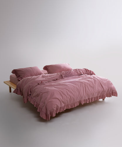 Exclusive Комплект Постільної Білизни З Рюшами З Stonewashed Бавовни 100%, Old Rose