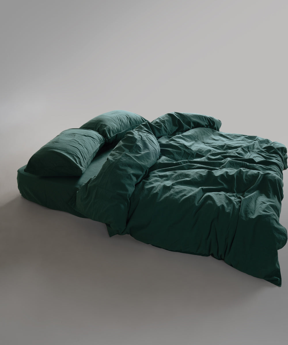 Комплект постільної білизни Stonewashed Standart 100% Бавовна-Dark Green