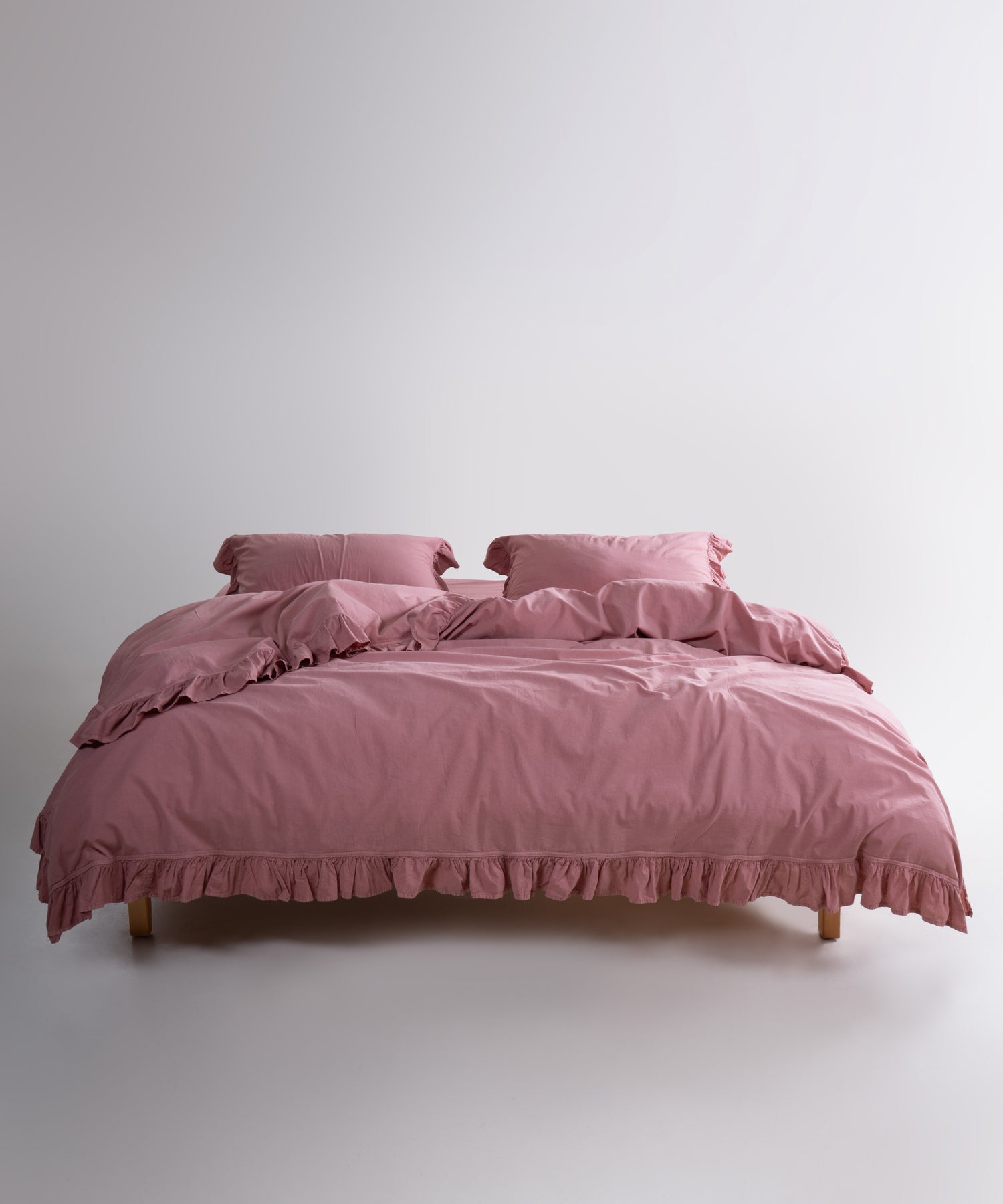 Exclusive Комплект Постільної Білизни З Рюшами З Stonewashed Бавовни 100%, Old Rose