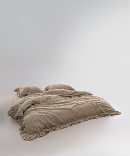 Exclusive Комплект Постільної Білизни З Рюшами З Stonewashed Бавовни 100%, Oxfordtan