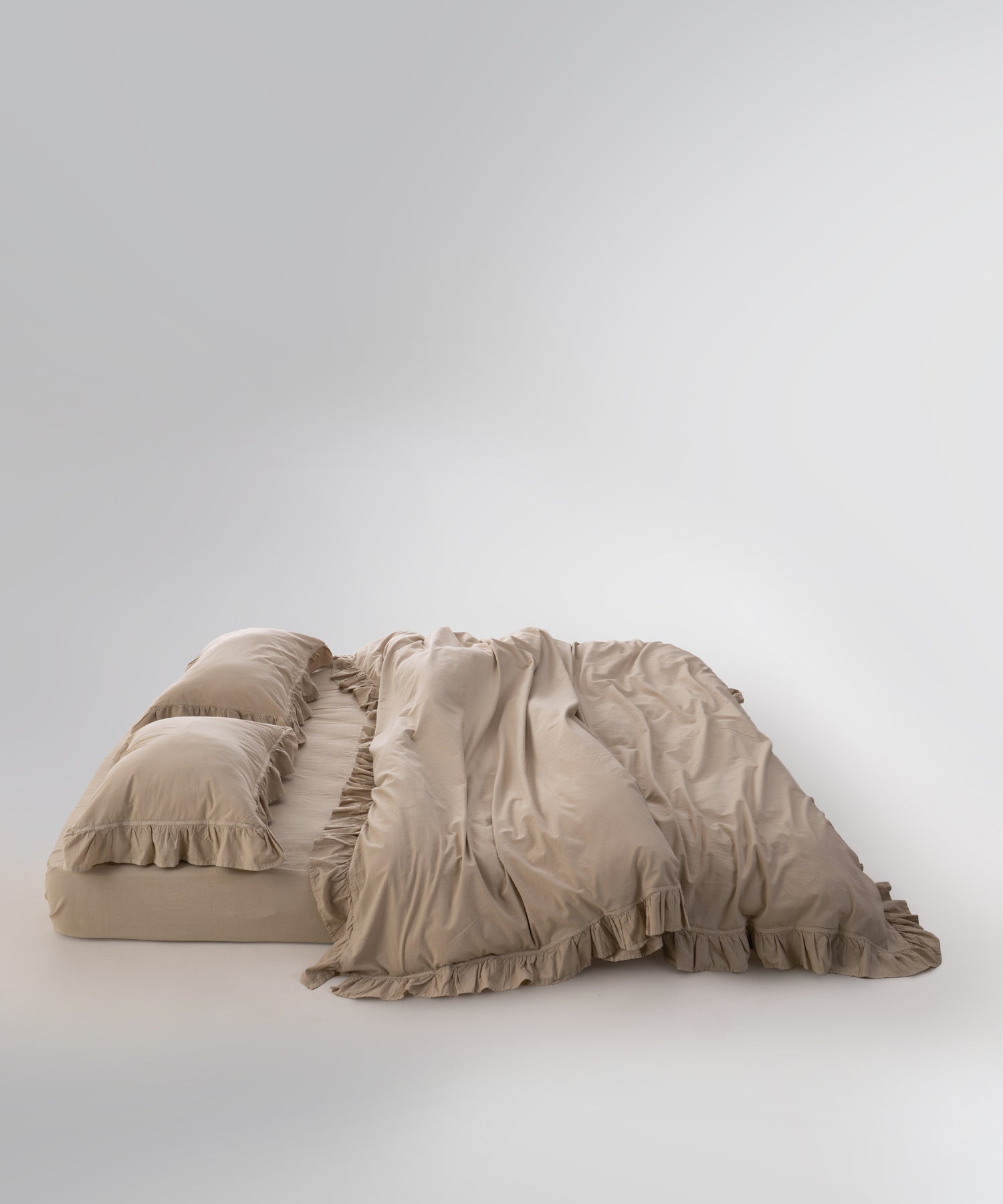 Exclusive Комплект Постільної Білизни З Рюшами З Stonewashed Бавовни 100%, Oxfordtan