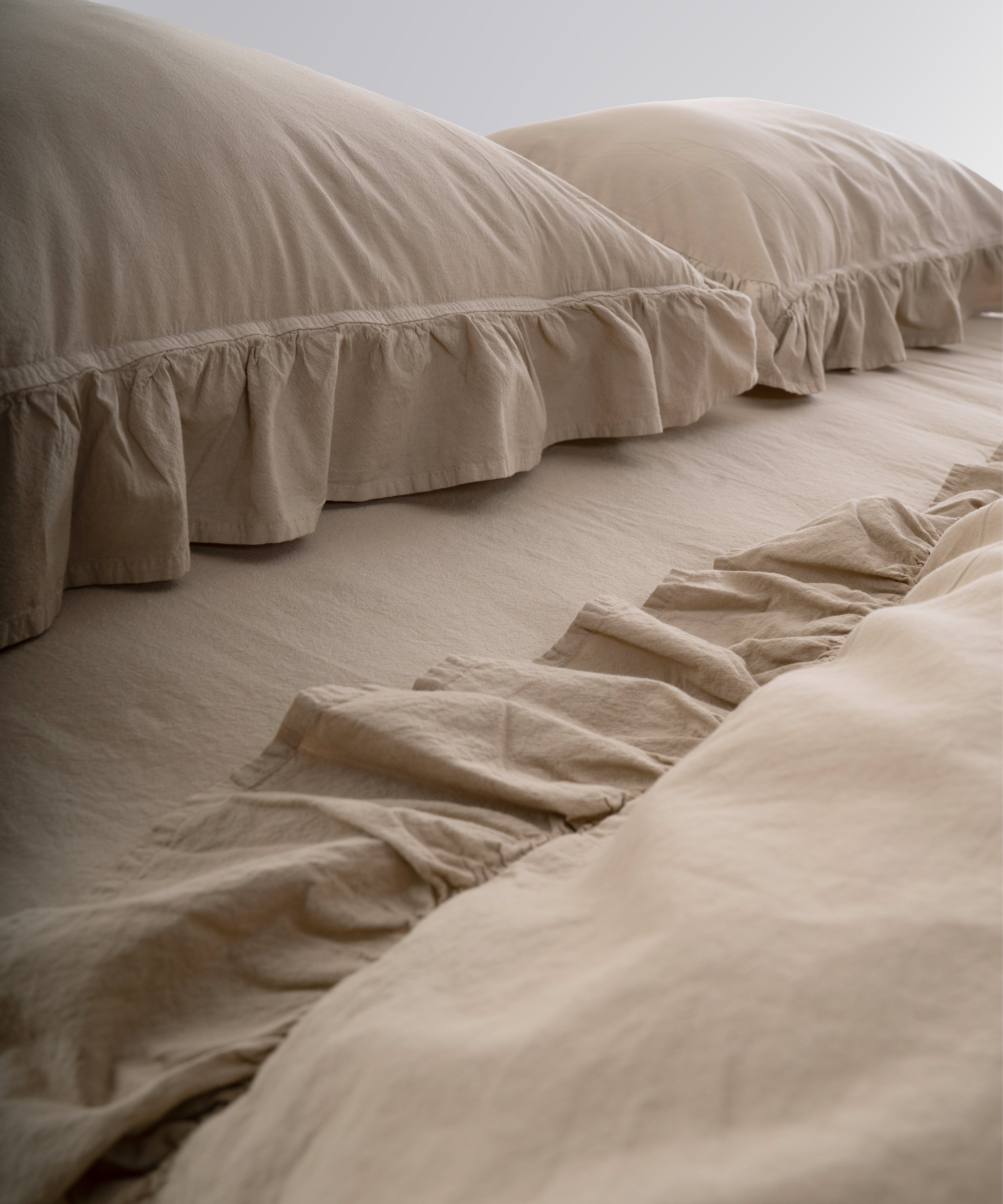 Exclusive Комплект Постільної Білизни З Рюшами З Stonewashed Бавовни 100%, Oxfordtan