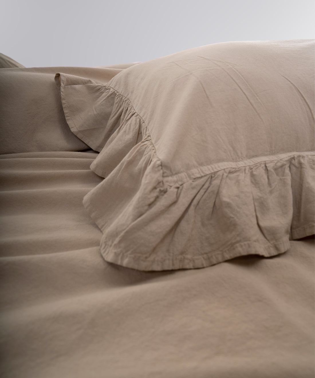 Exclusive Комплект Постільної Білизни З Рюшами З Stonewashed Бавовни 100%, Oxfordtan