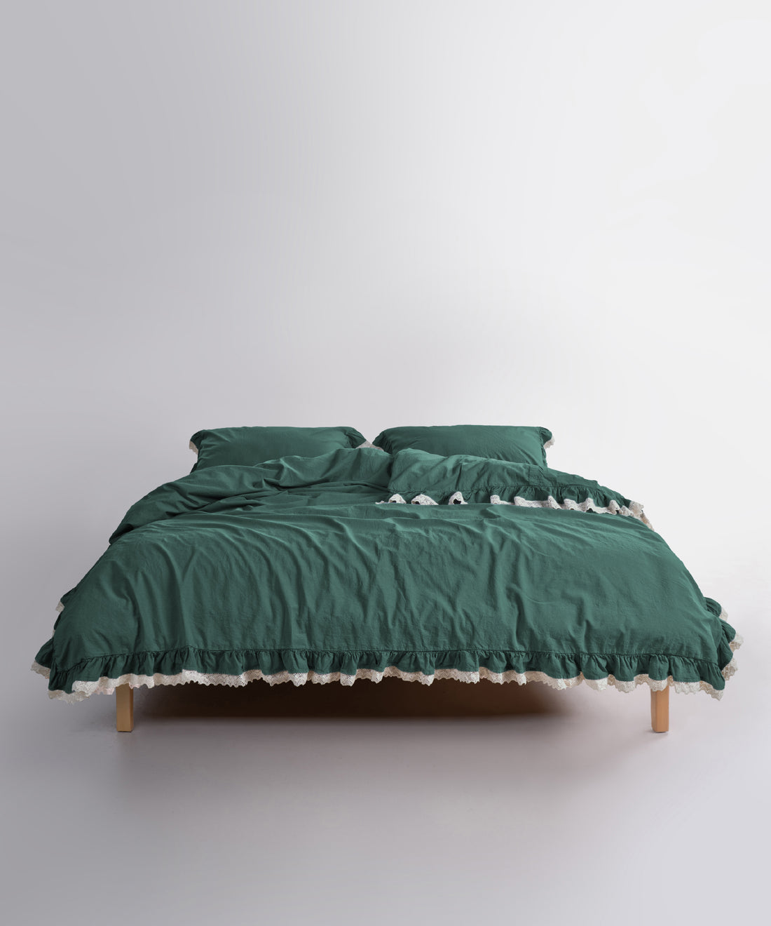 Hlybokyi temno-zelenyi vidtinok Dark Green u komplekti z 100% bavovny stonewashed