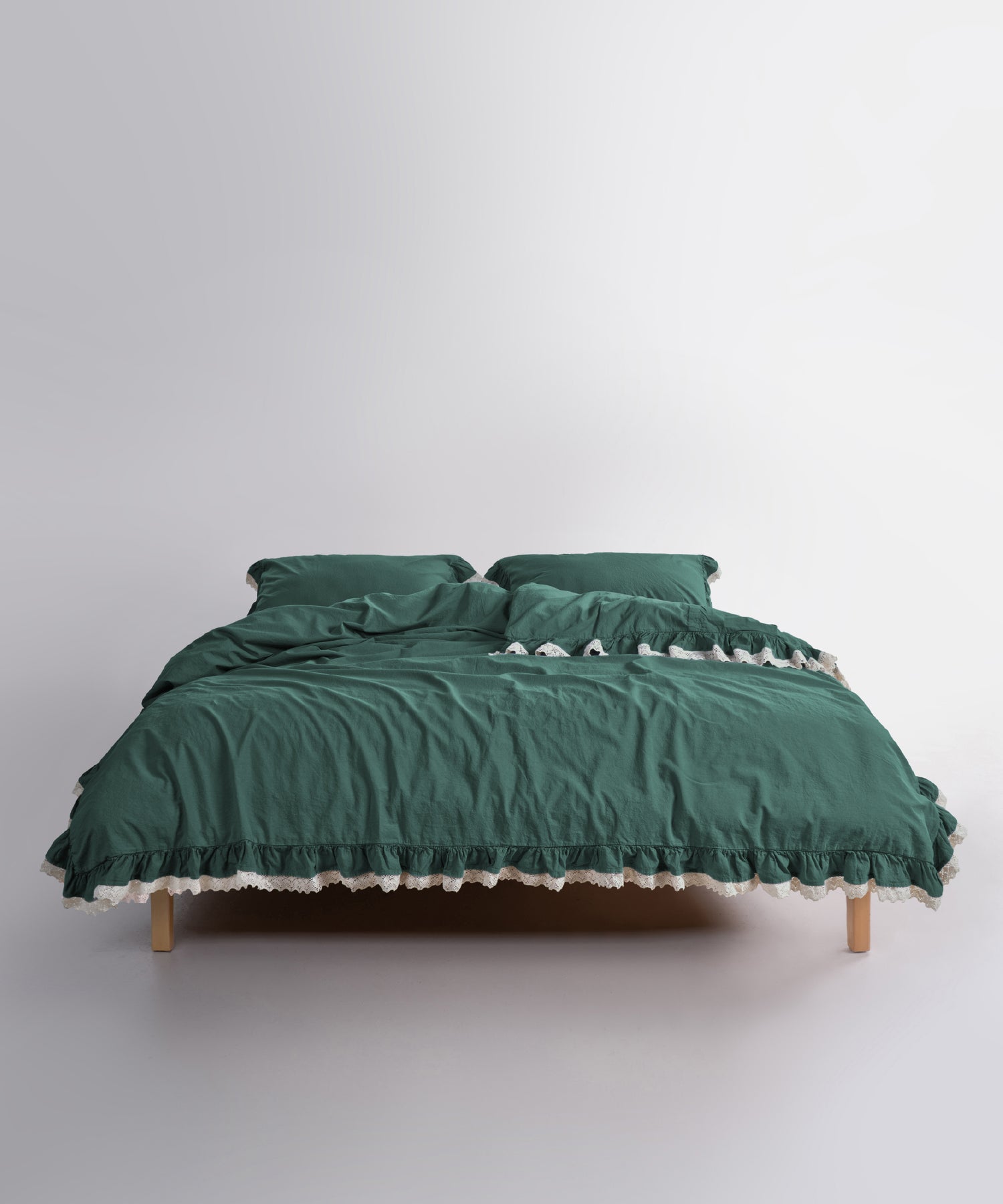 Hlybokyi temno-zelenyi vidtinok Dark Green u komplekti z 100% bavovny stonewashed