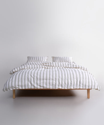 Komplekt postilnoi bilyzny Garment Washed Green Stripe 100% bavovna pidkovdra 200x220, prostyradlo 240x260, 2 navolochky 50x70