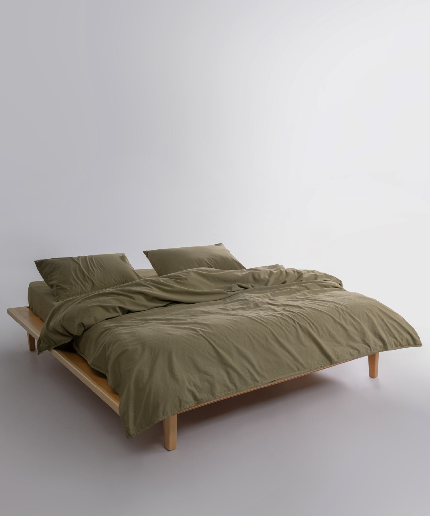 Підковдра 200x220 з 100% оливкової бавовни stonewash для двоспального ліжка