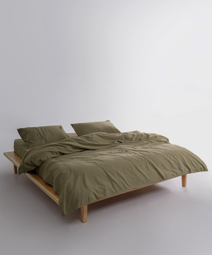 Підковдра 200x220 з 100% оливкової бавовни stonewash для двоспального ліжка