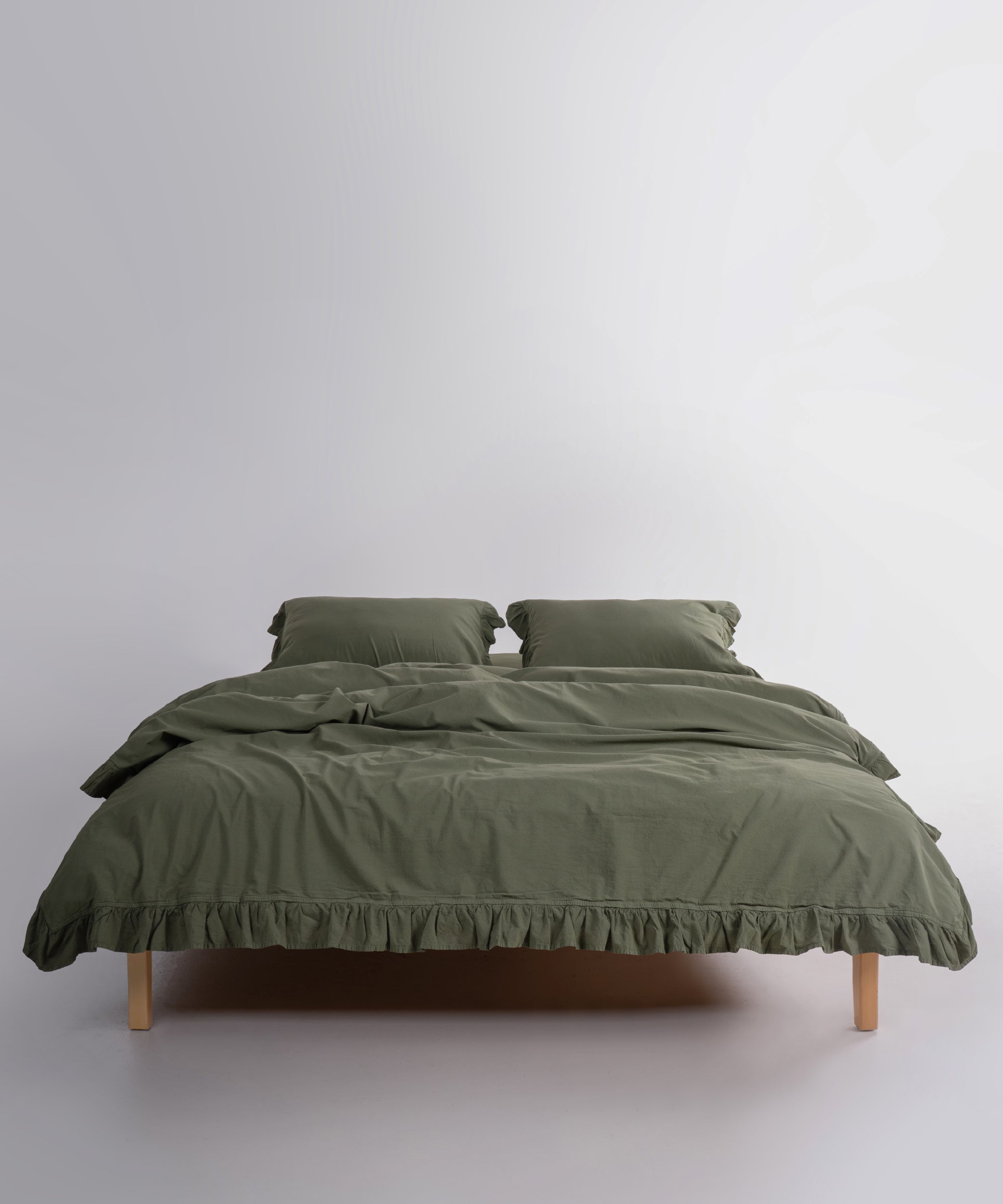 Exclusive Комплект Постільної Білизни З Рюшами З Stonewashed Бавовни 100%, Capulet Olive