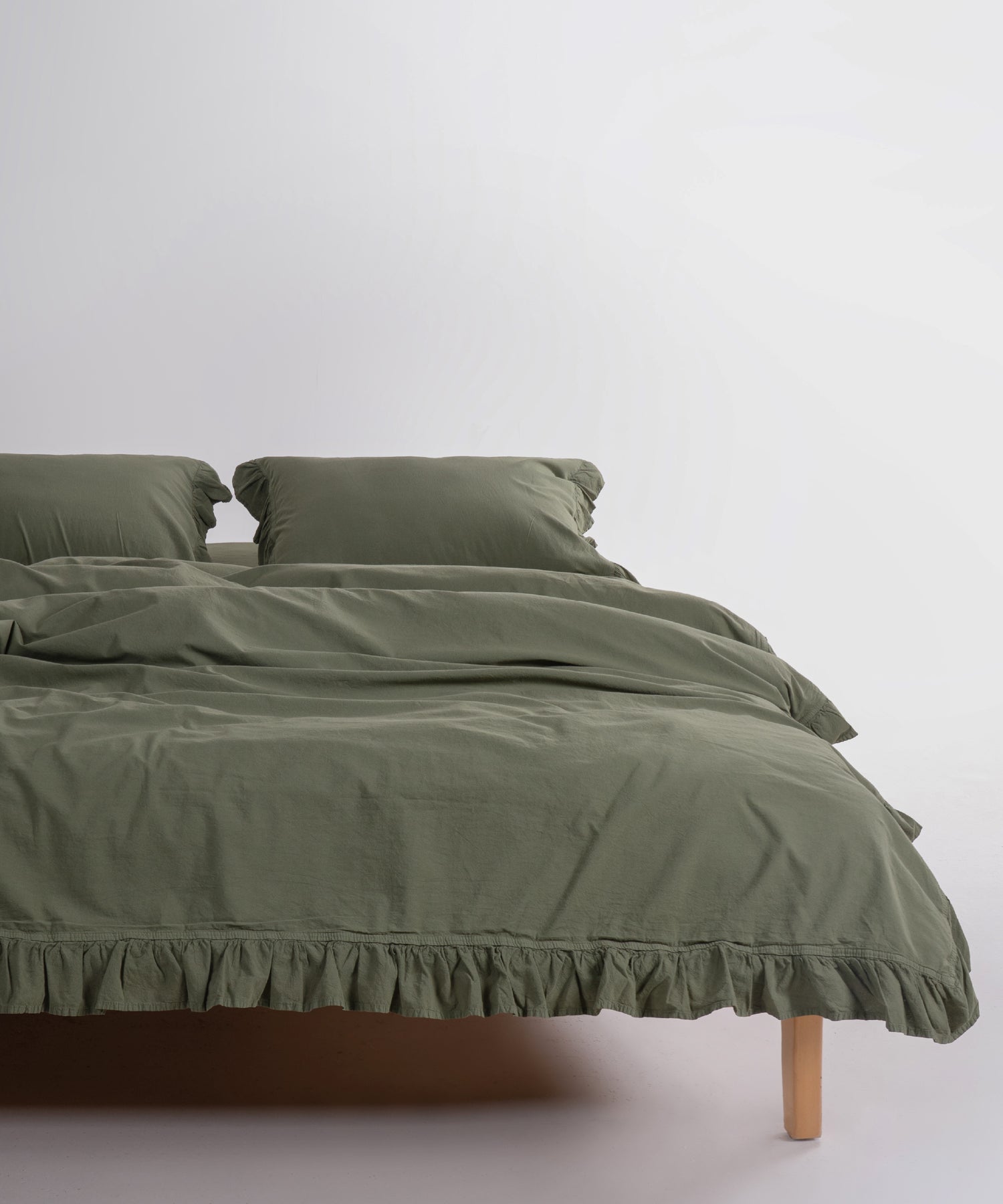 Exclusive Комплект Постільної Білизни З Рюшами З Stonewashed Бавовни 100%, Capulet Olive