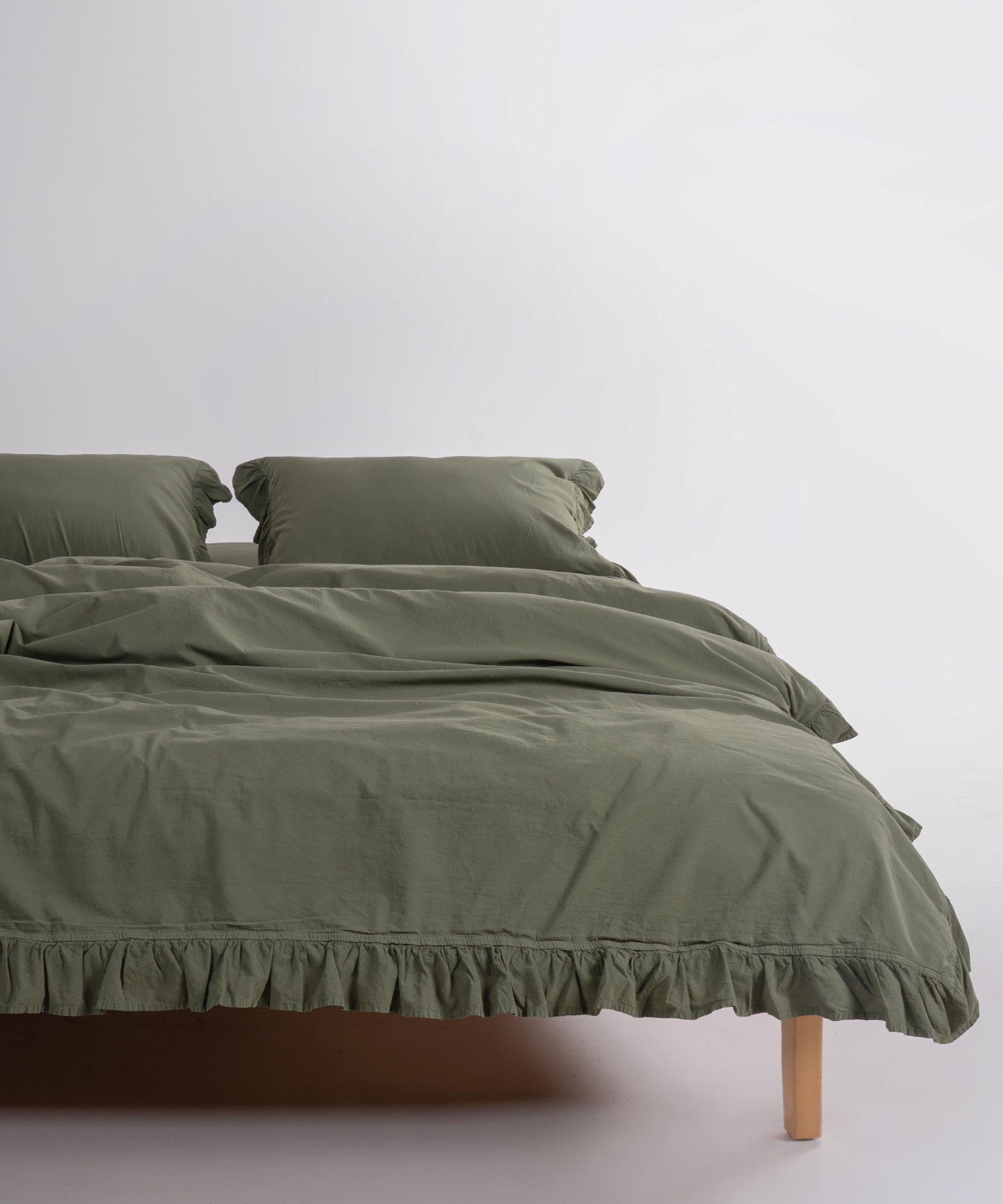 Exclusive Комплект Постільної Білизни З Рюшами З Stonewashed Бавовни 100%, Capulet Olive
