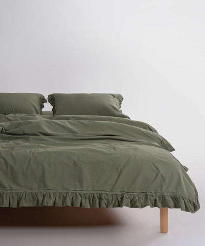 Exclusive Комплект Постільної Білизни З Рюшами З Stonewashed Бавовни 100%, Capulet Olive