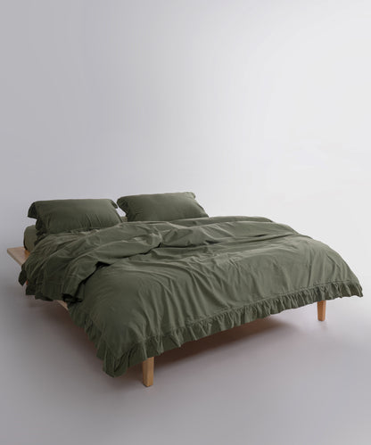 Exclusive Комплект Постільної Білизни З Рюшами З Stonewashed Бавовни 100%, Capulet Olive