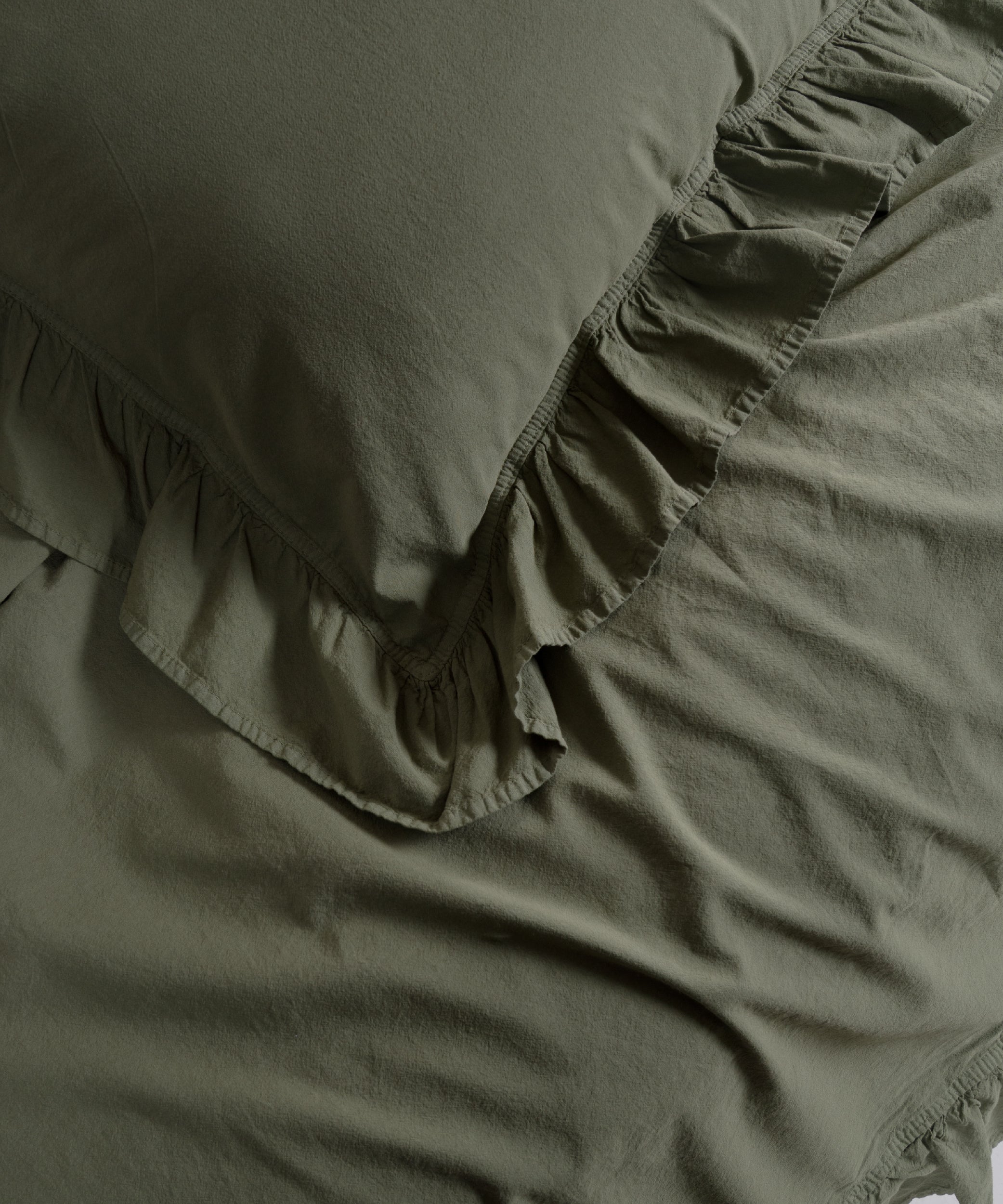 Exclusive Комплект Постільної Білизни З Рюшами З Stonewashed Бавовни 100%, Capulet Olive