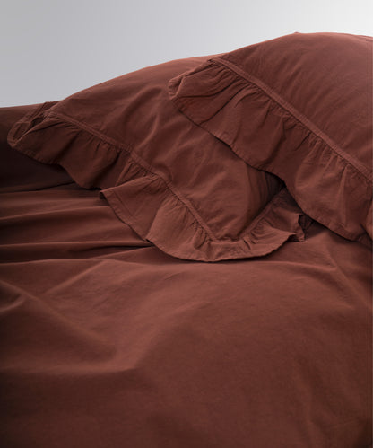 Exclusive Комплект Постільної Білизни З Рюшами З Stonewashed Бавовни 100%, Cinnamon