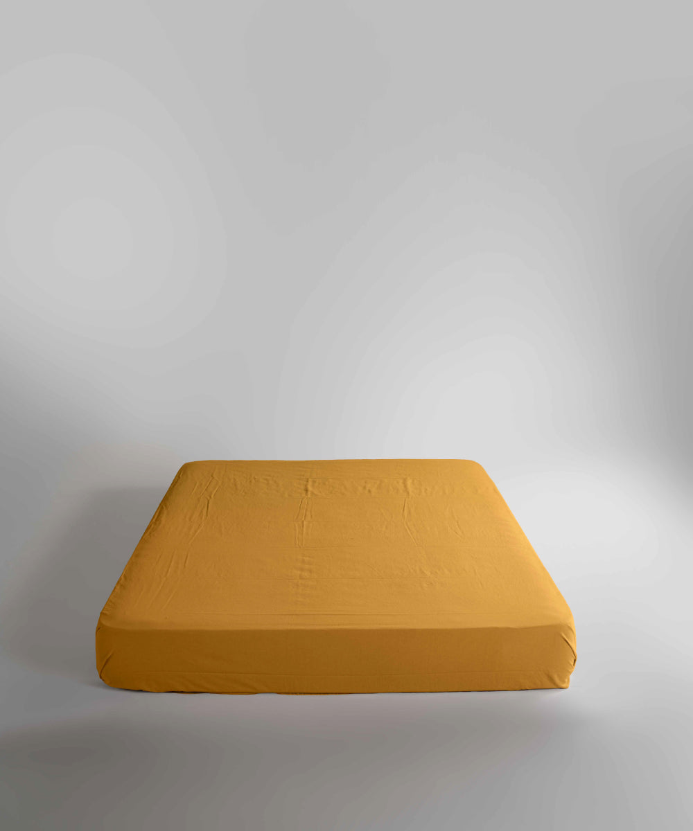 Простирадло На Резинці Stonewashed 100% Cotton - Mustard