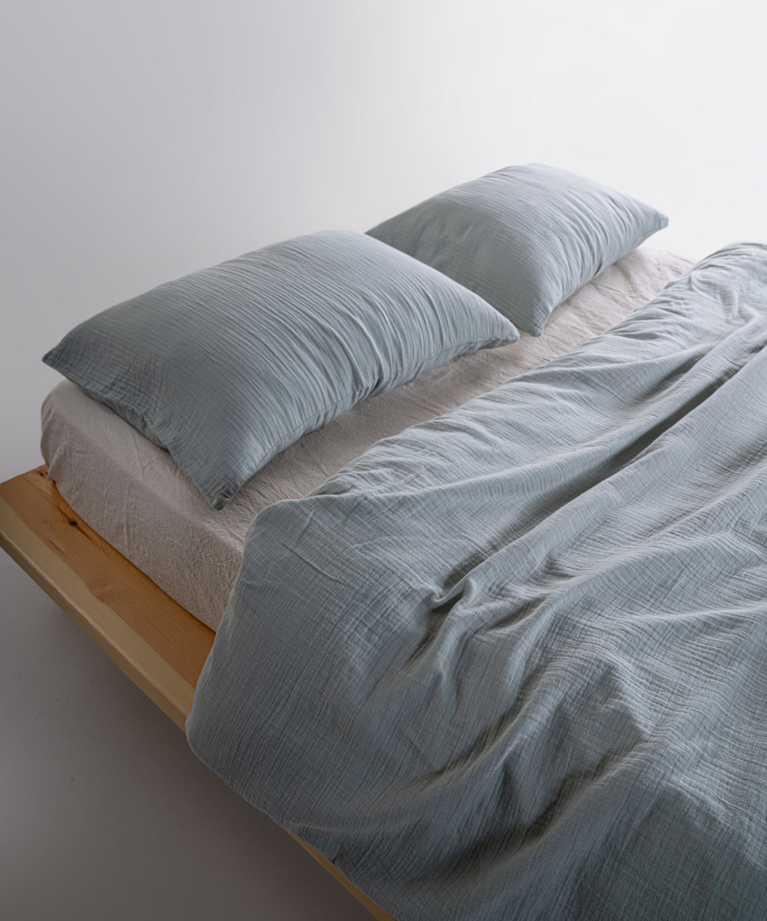 Комплект постільної білизни Cloud 100% натуральна бавовна муслін (Ocean / Світло-блакитний)