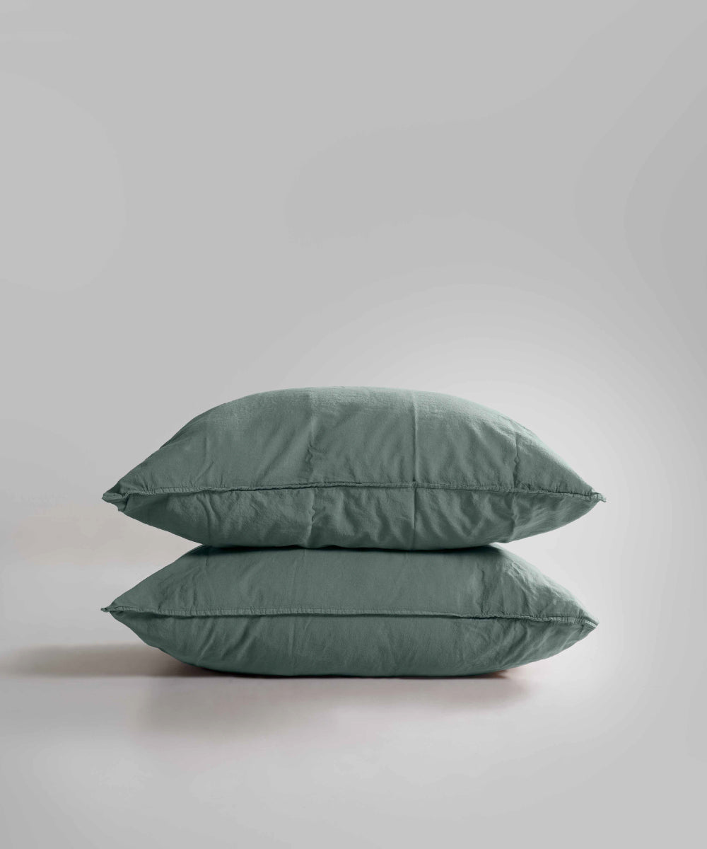 Наволочки Stonewashed Standart 100% Бавовна - Natural Green