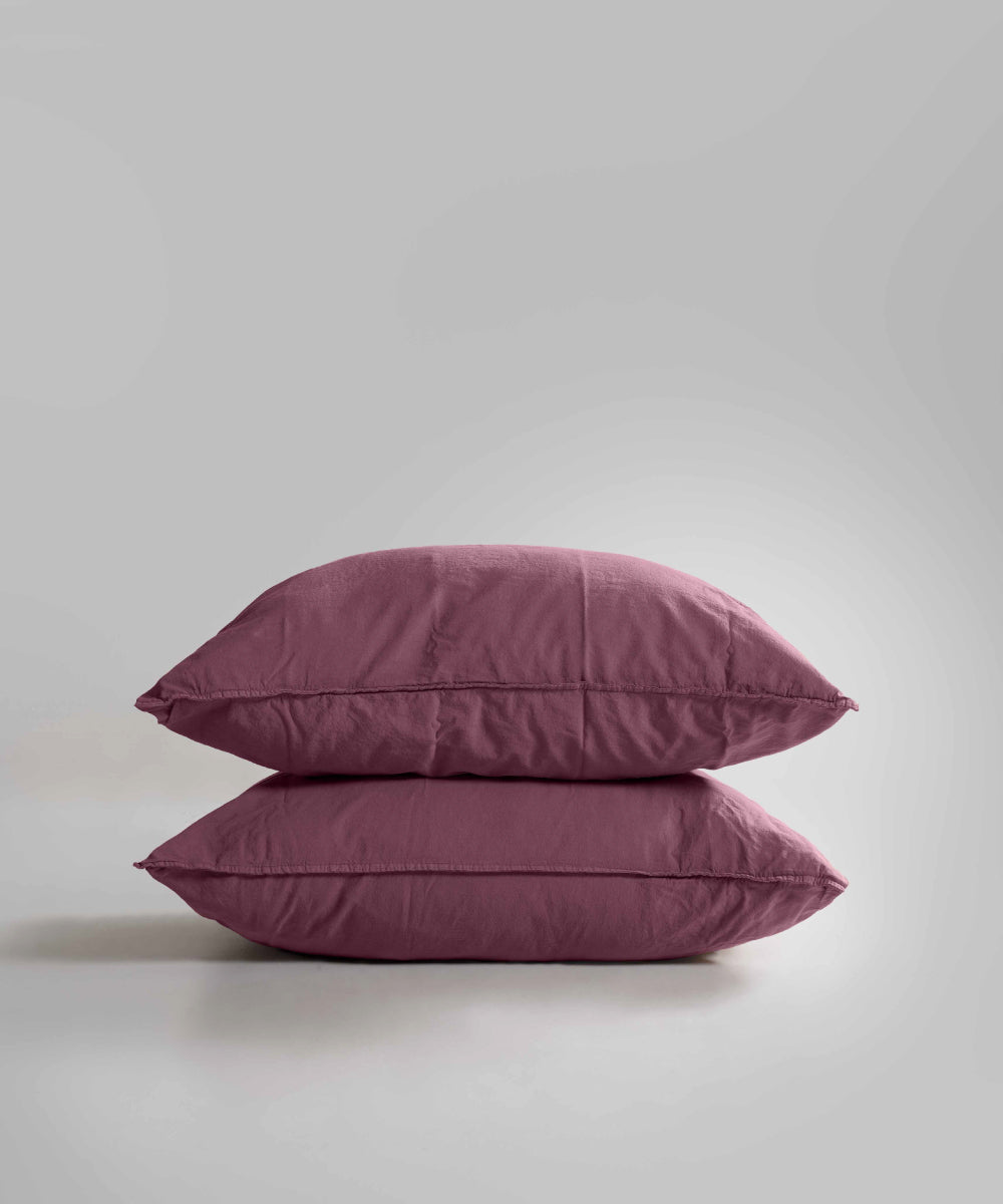 Наволочки Stonewashed Standart 100% Бавовна - Raspberry