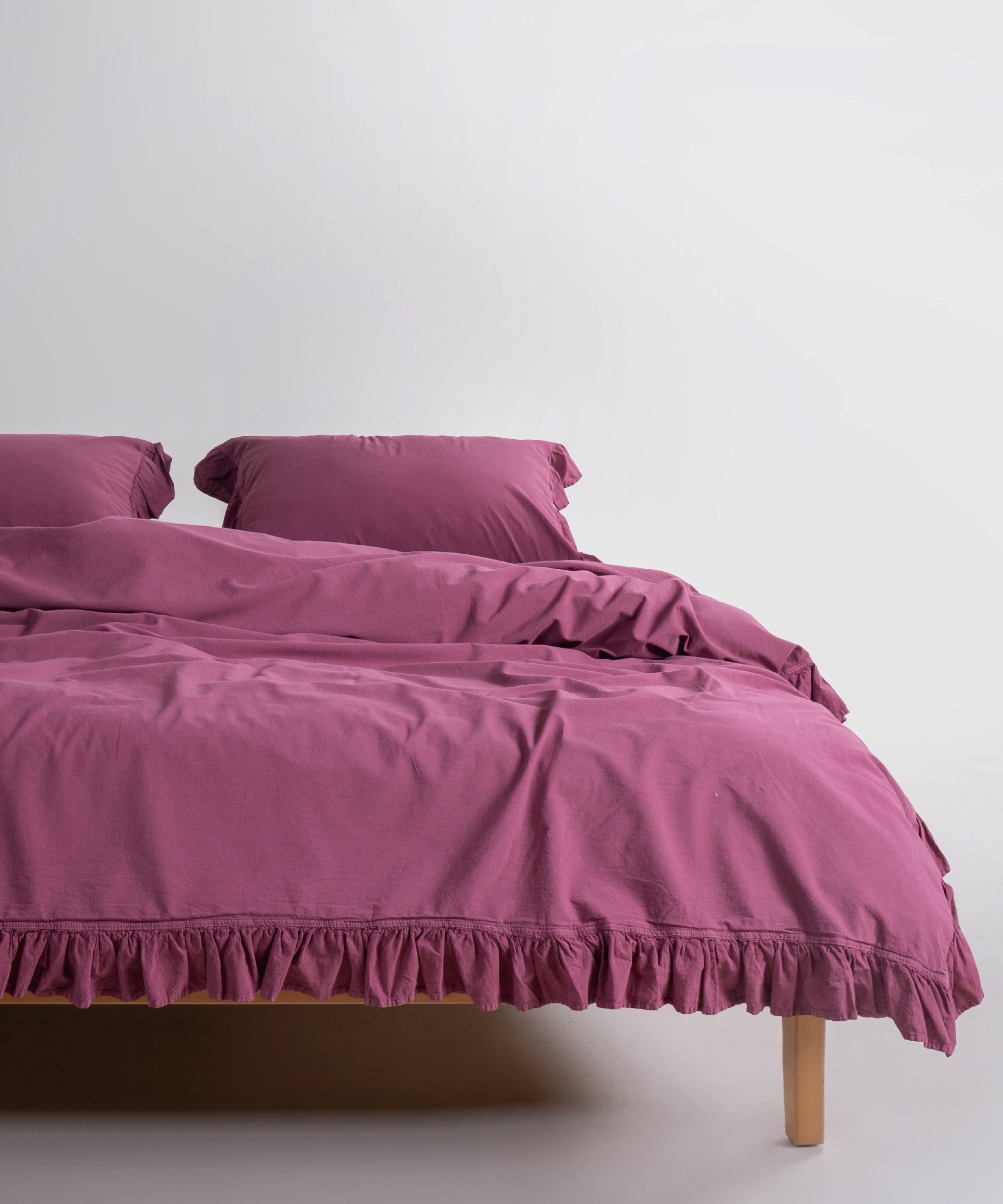 Exclusive Комплект Постільної Білизни З Рюшами З Stonewashed Бавовни 100%, Raspberry